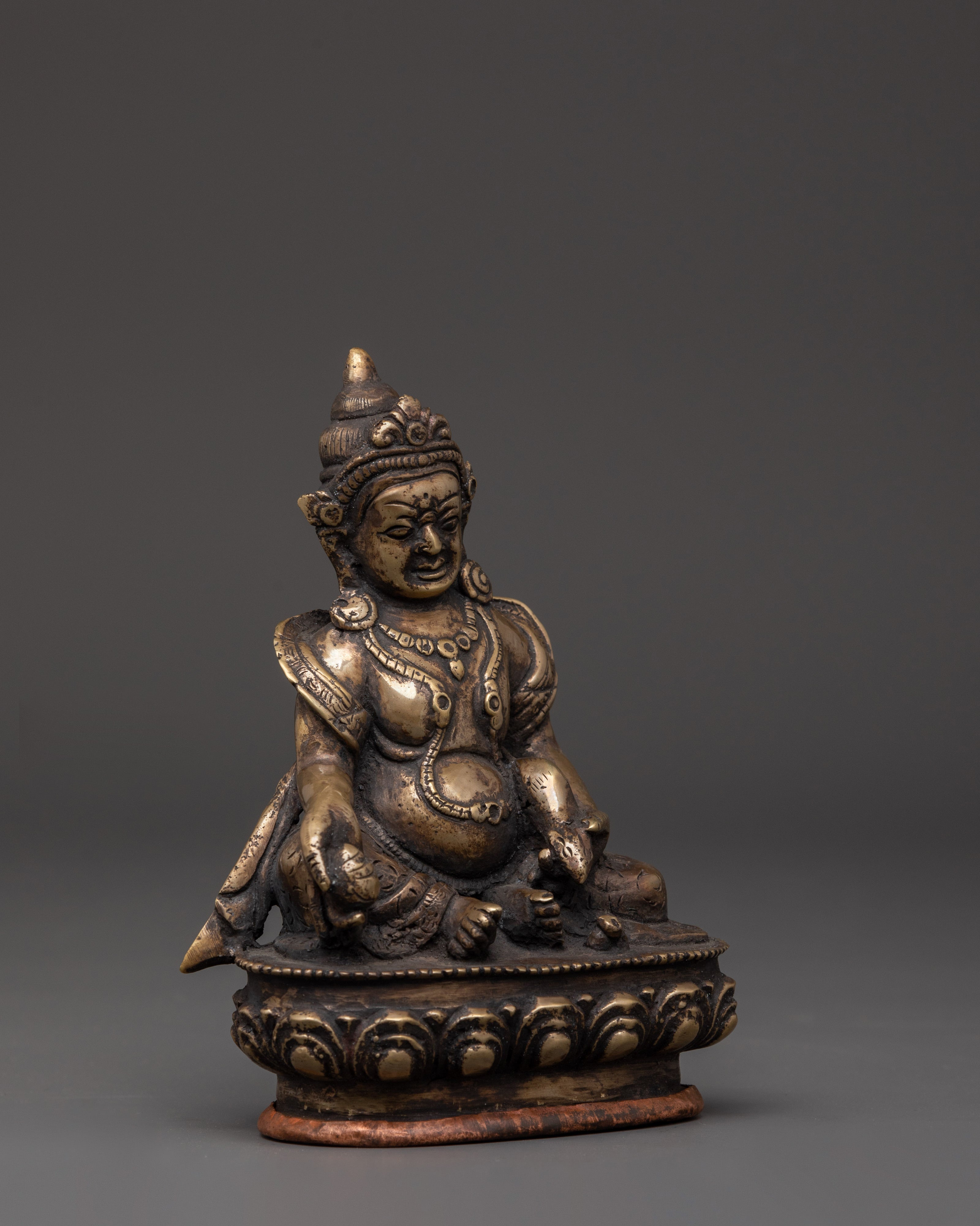 Dzambhala Wealth Deity Bronze Statue | Perfect for Home Altars and Prosperity Rituals