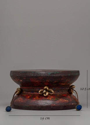 Hand-made Wooden DamaruWooden Damaru | Himalayan Spiritual Drum for Ceremonial Use