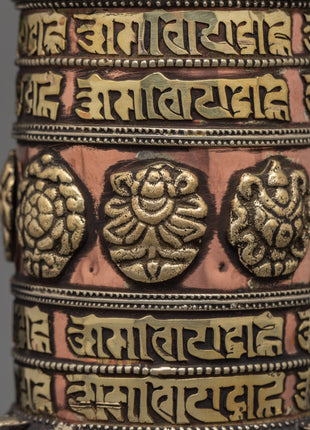 Sacred Tibetan Prayer Wheel | Wood Frame for Ritual Use