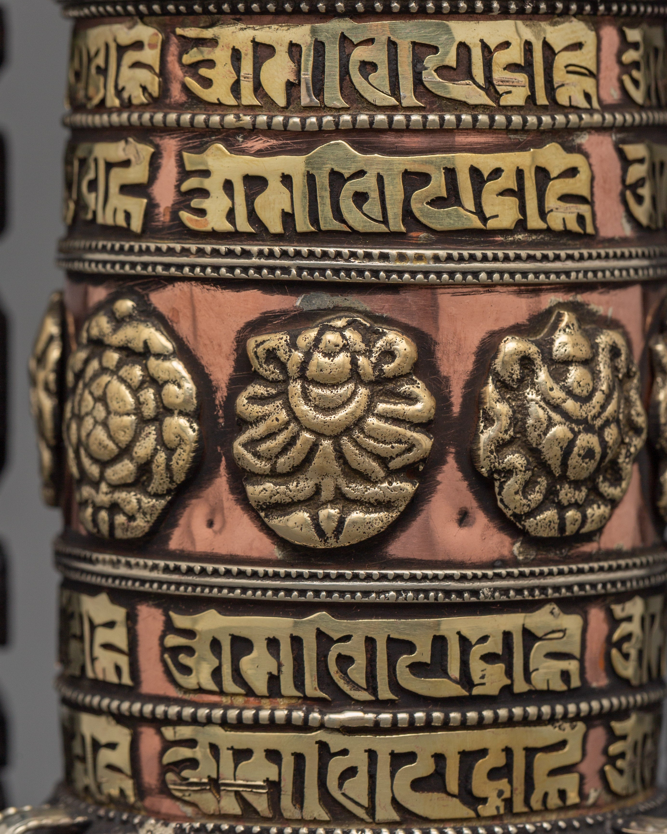 Sacred Tibetan Prayer Wheel | Wood Frame for Ritual Use