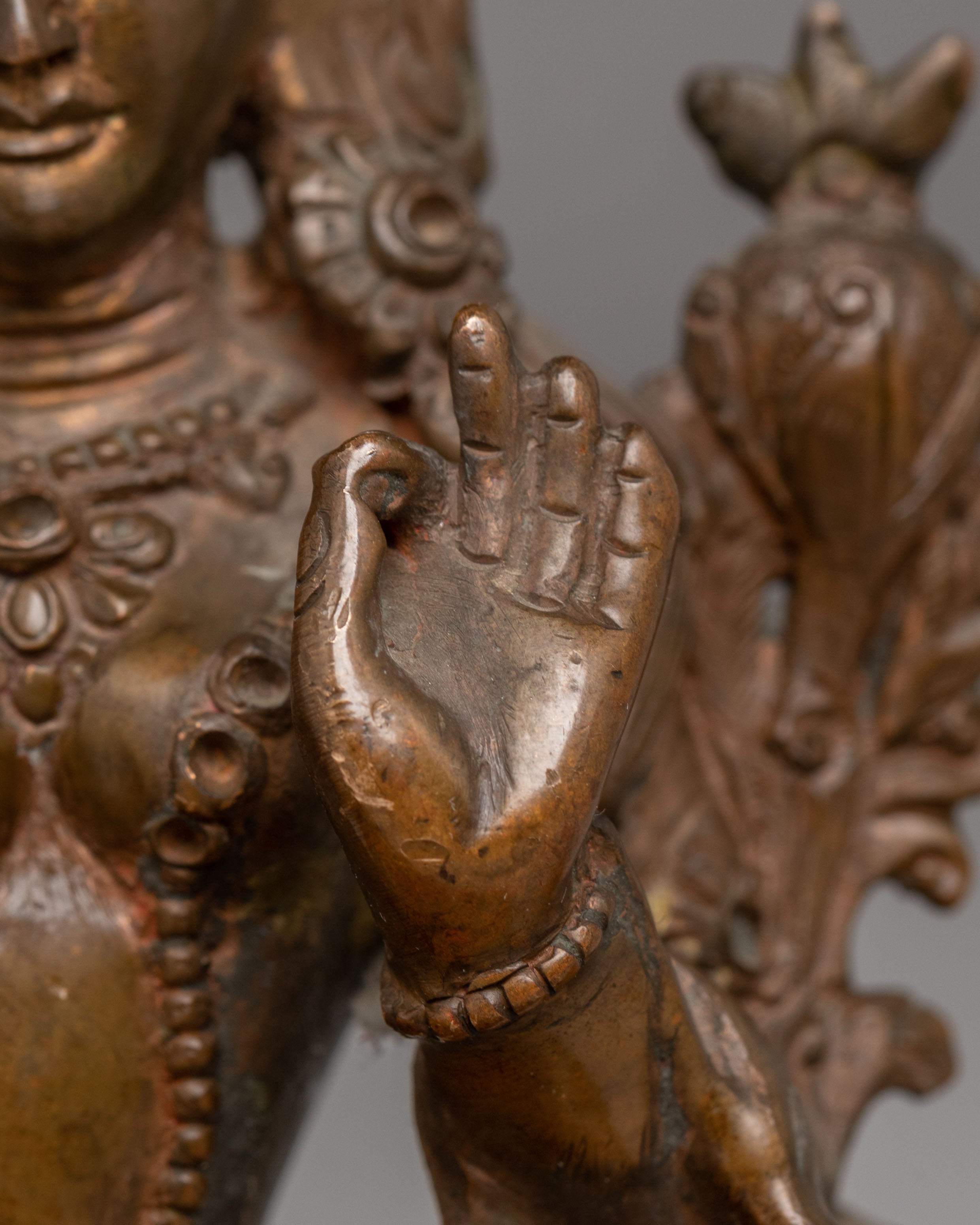 Oxidized Copper Statue of Green | Mother of All Buddhas
