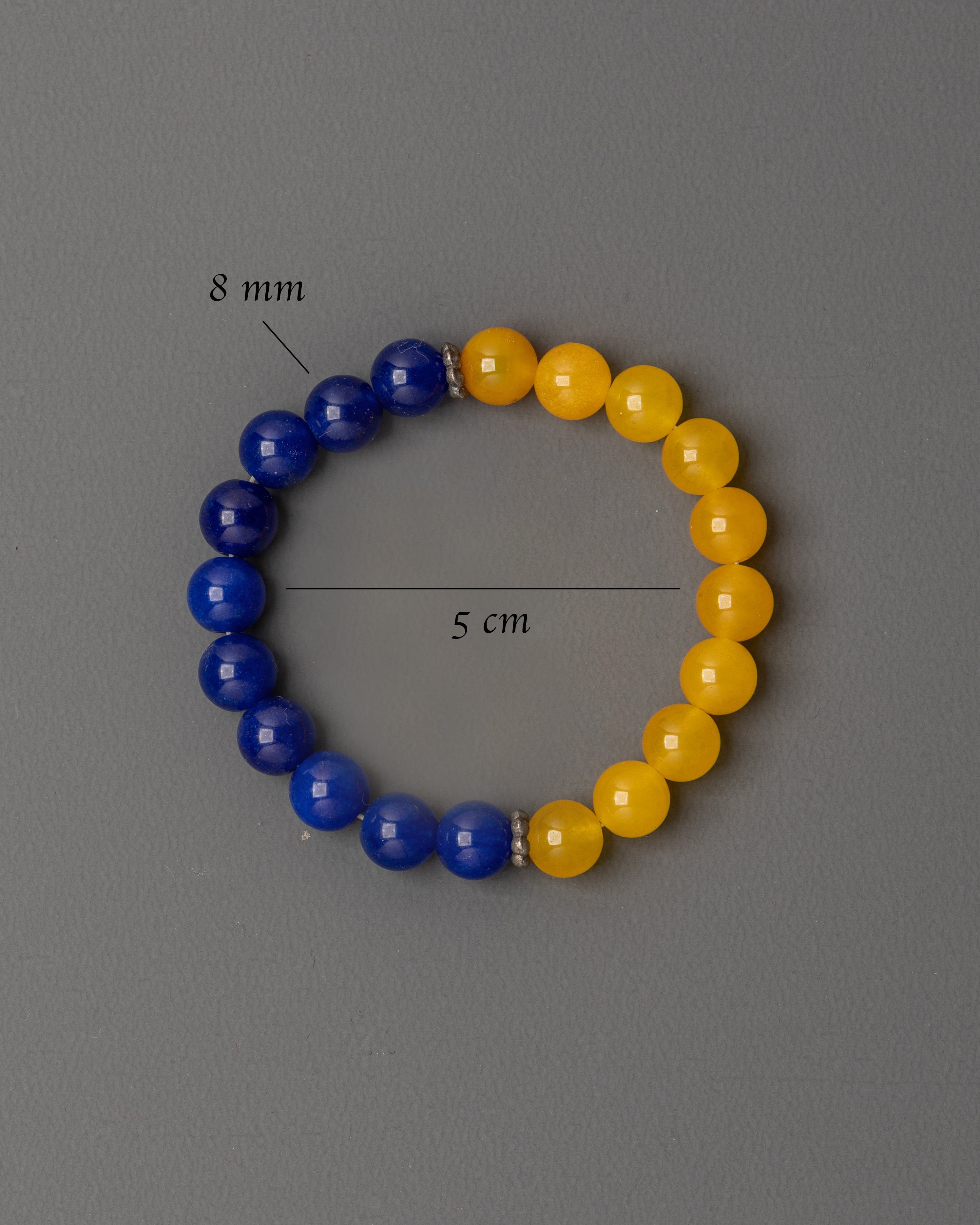 Yellow and Blue Bead Bracelet | Beaded Gift for Women and Men