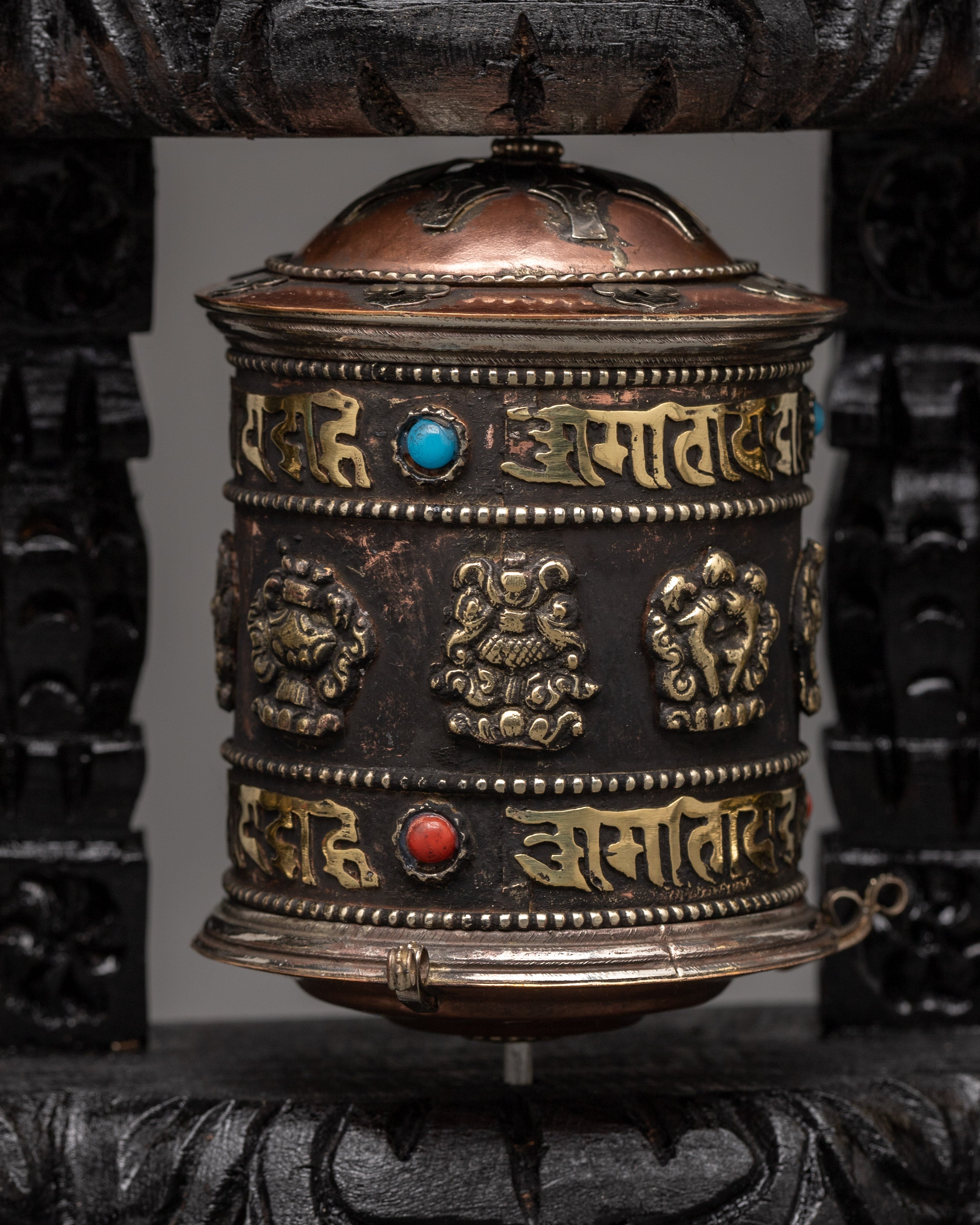 Set of 3 Tibetan Prayer Wheels | Handcrafted Buddhist Spinners
