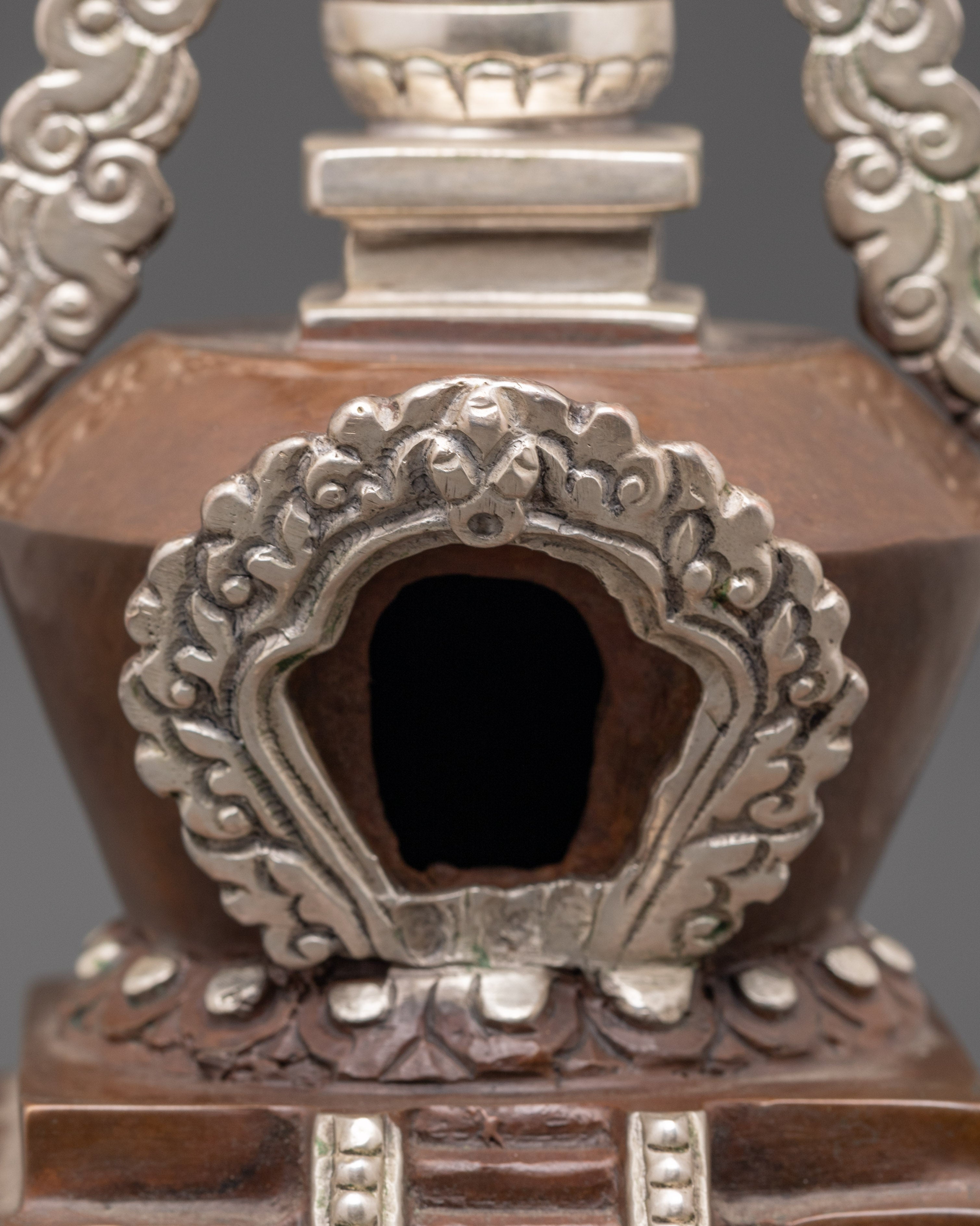 Oxidized Copper Tibetan Buddhist Stupa | Symbol of Mindfulness