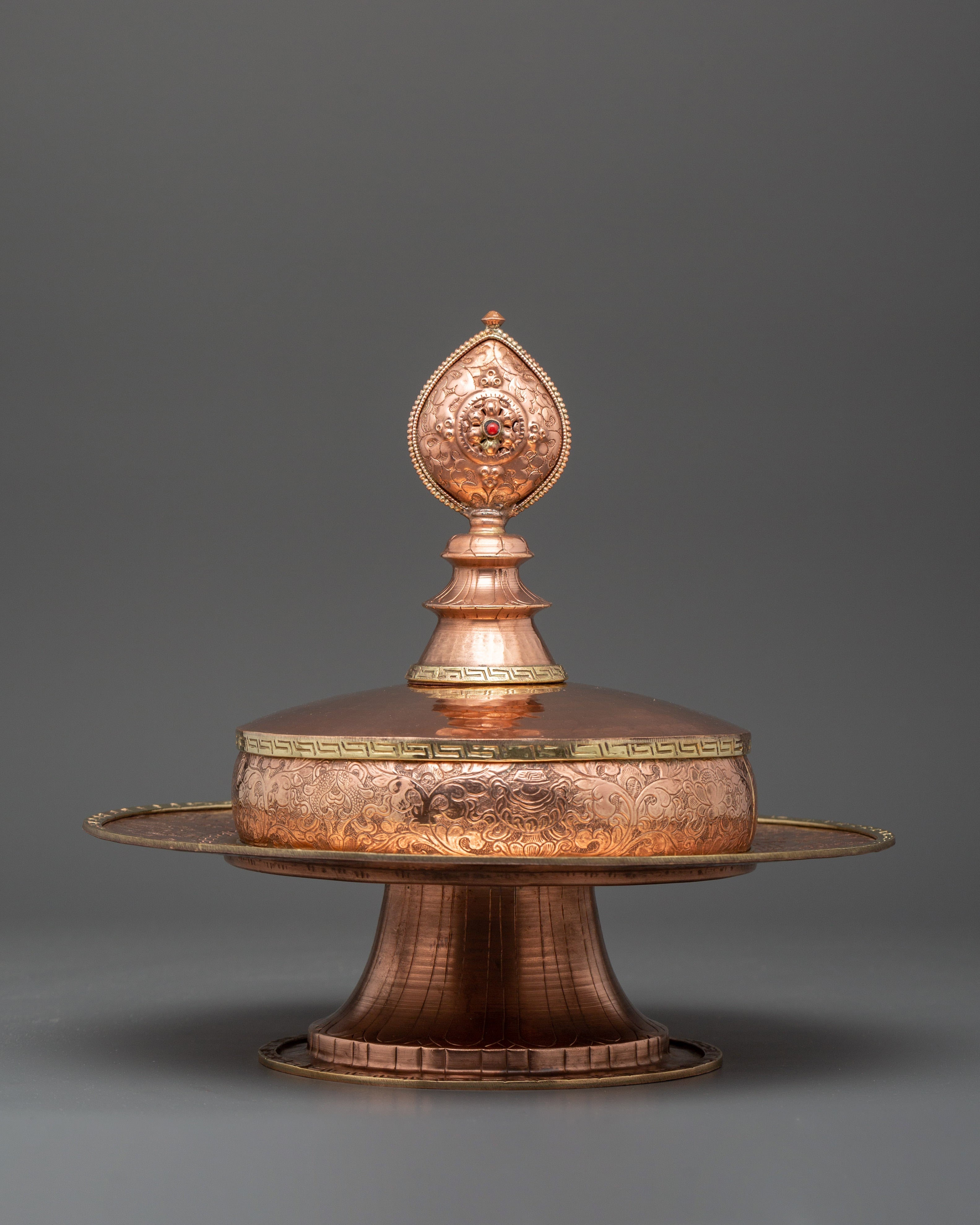 Copper Tibetan Mandala Offering Set | Tibetan Ritual Altar Item