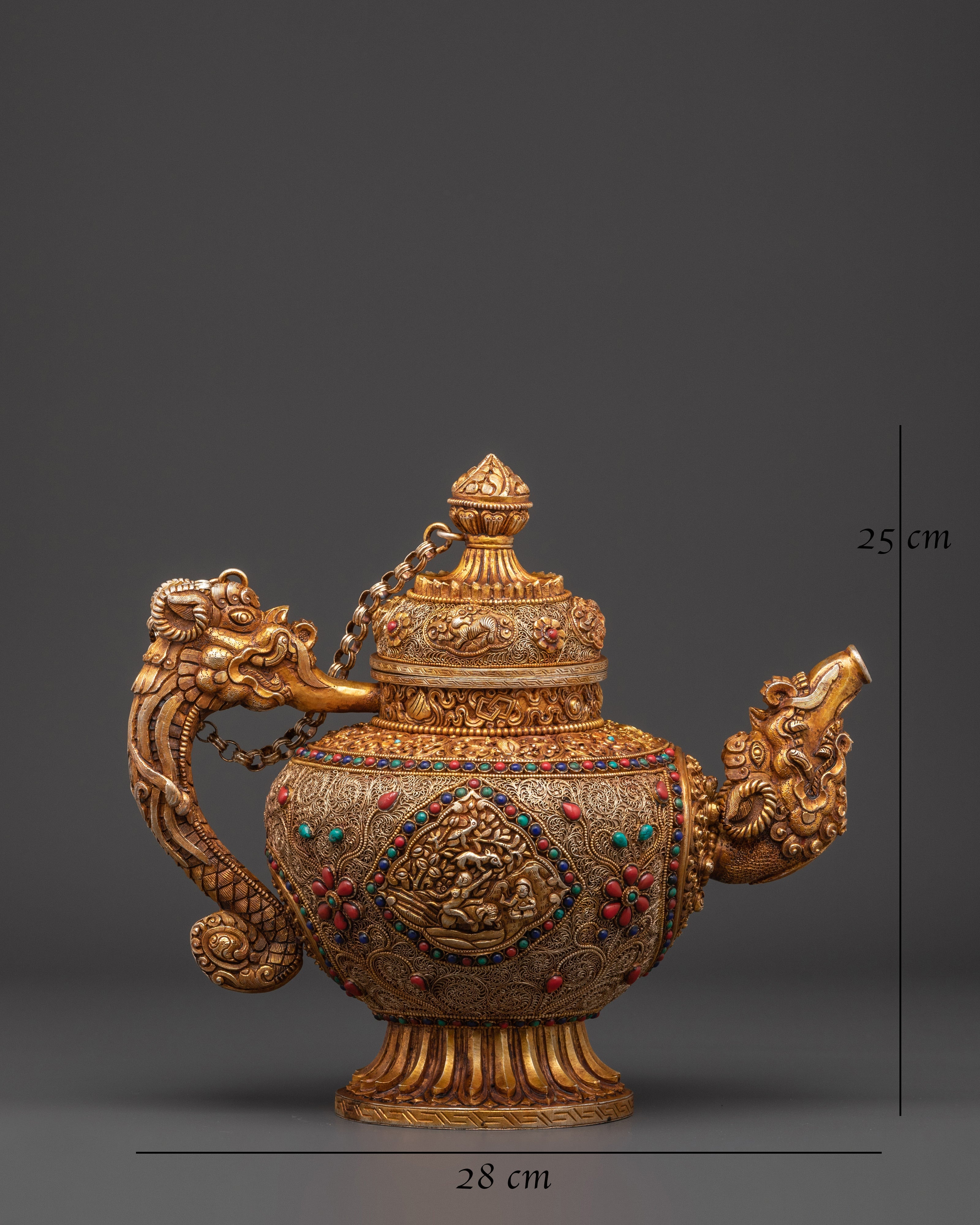 Decorative Tea Pot | Silver & Gold Plating