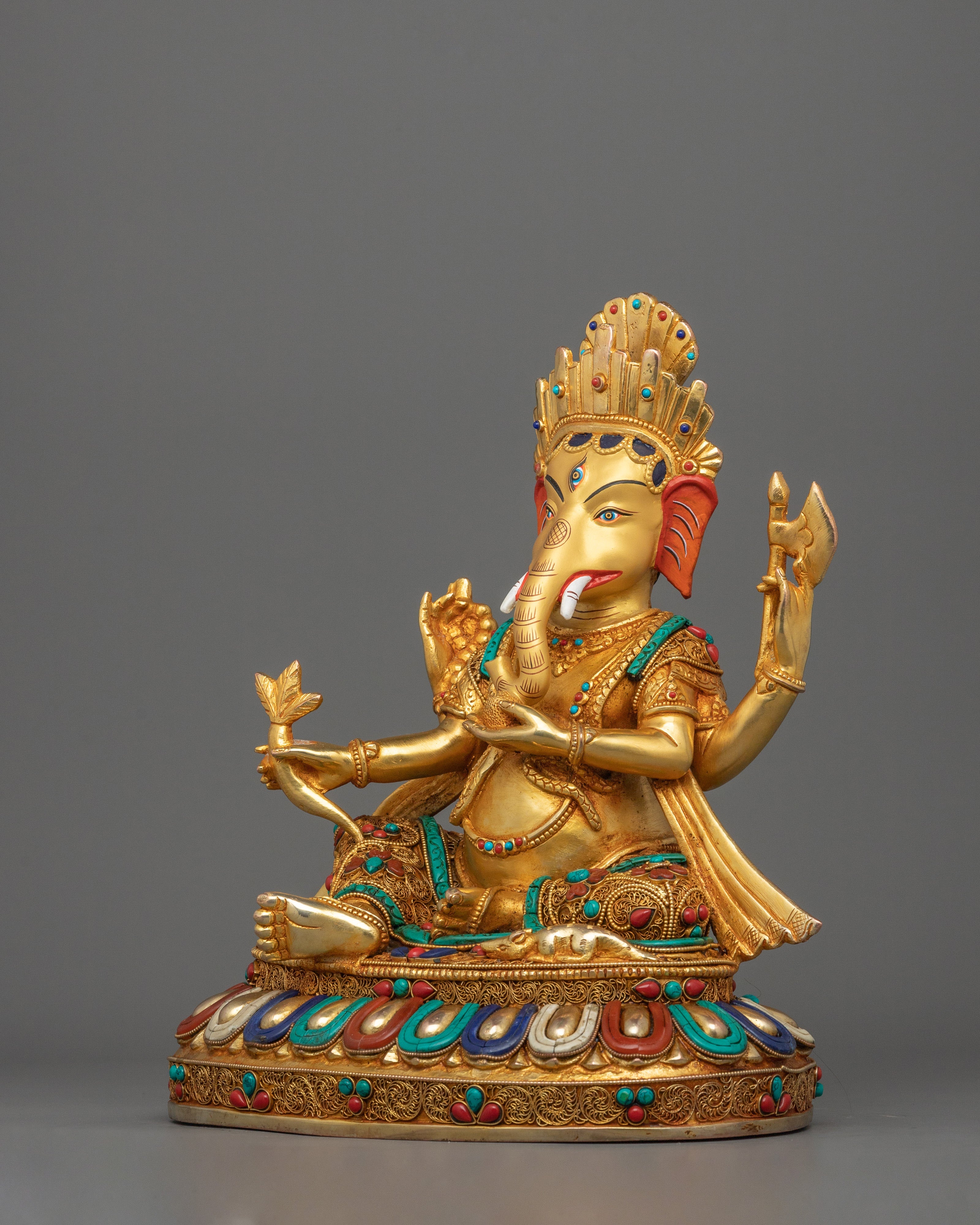 Revered Deity Lord Ganesha Filigiri Art Statue | Himalaya Nepal Lord Ganpati Idol