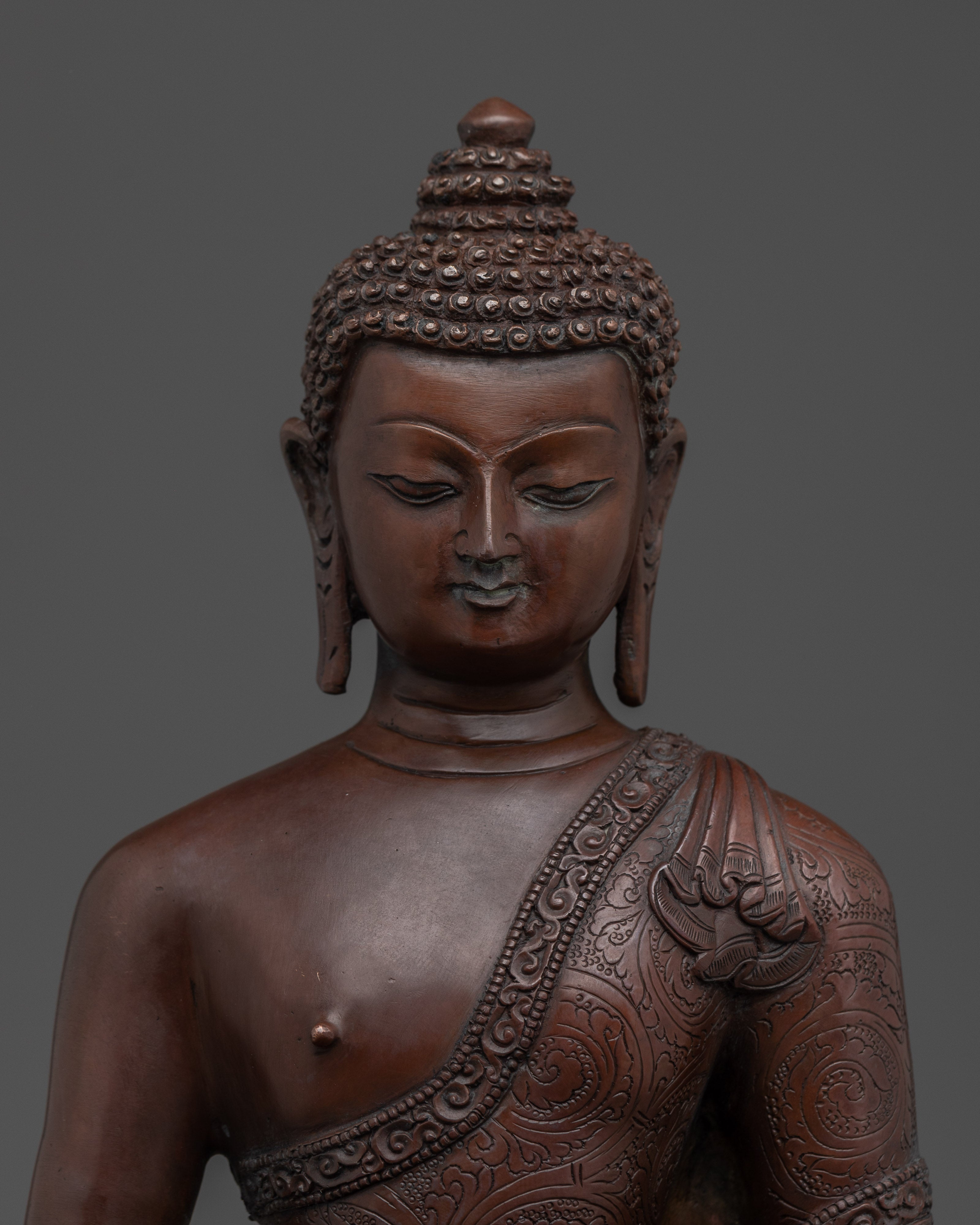 Sukhavati Ruler Oxidized Amitabha Buddha Figurine | Altar Decor for Meditation