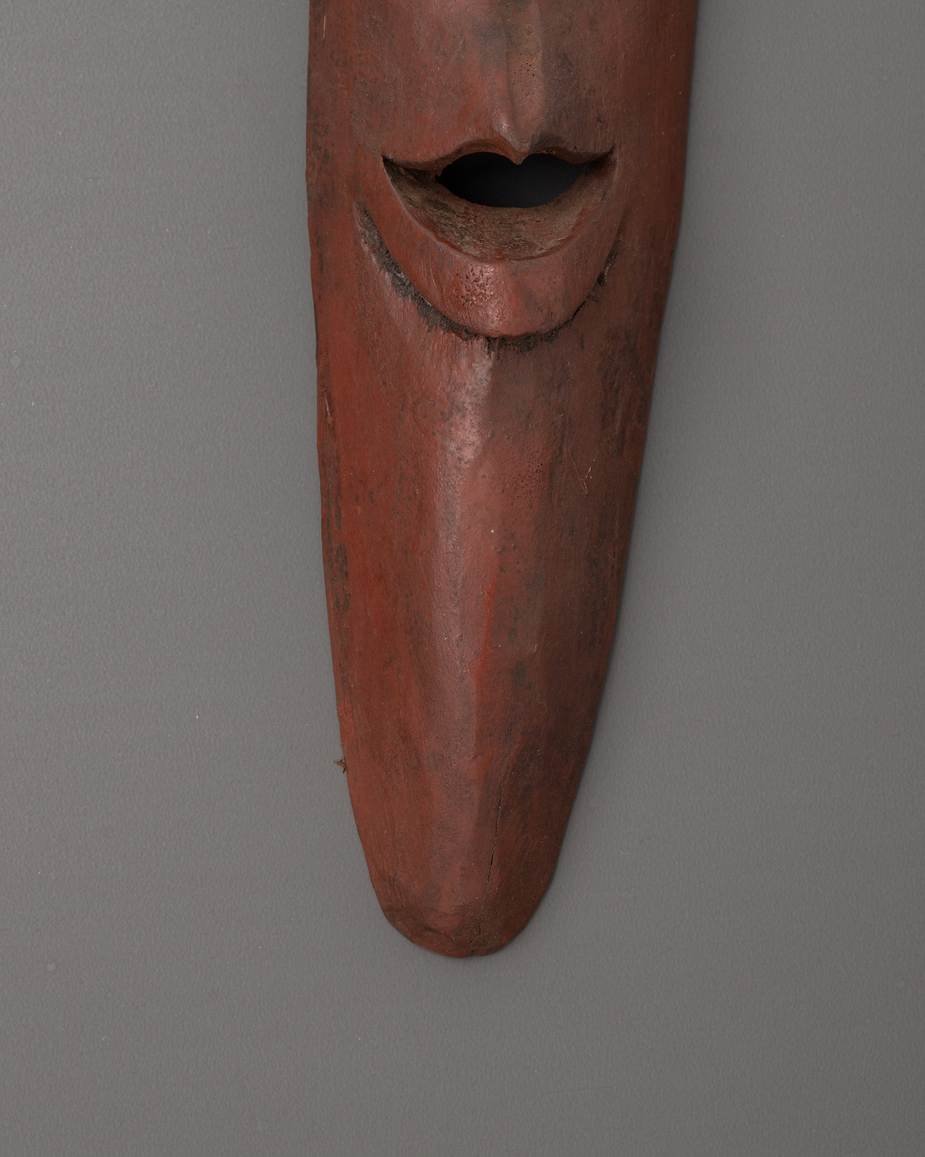 Handcrafted Tibetan Wooden Long Face Mask | Acrylic Painted Decorative Art