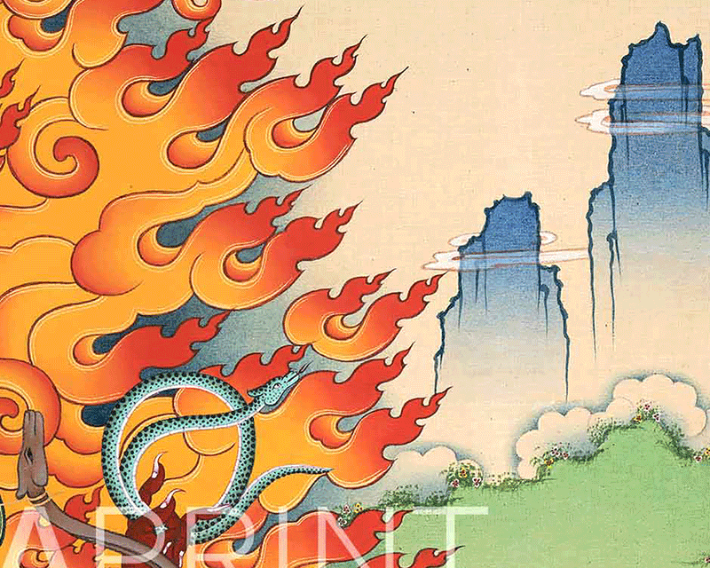 Rahula Thangka Print | Inspires Devotion and Spiritual Growth | Buddhist Wall Decors