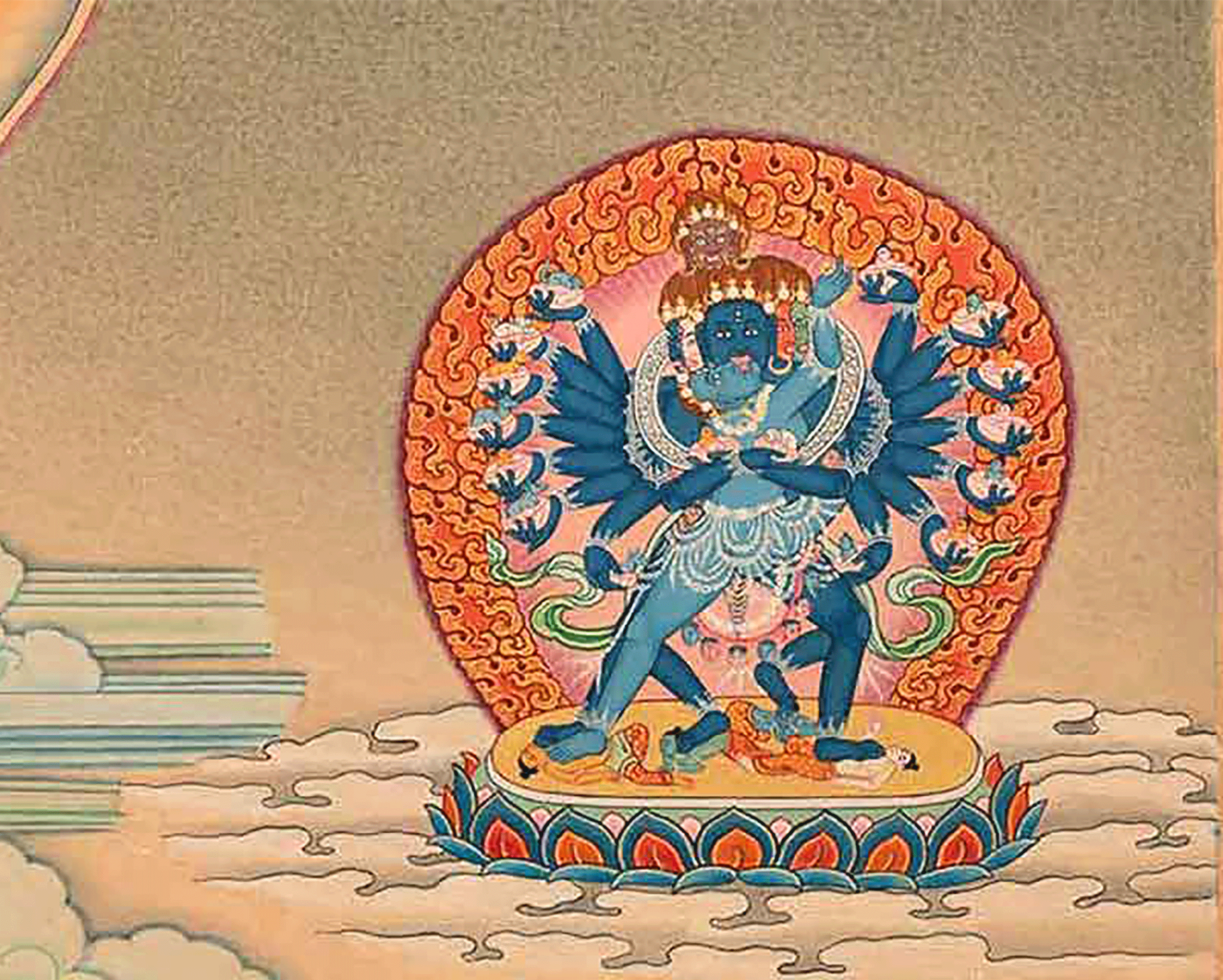 Buddha Shakyamuni Thangka Print | Print for Divine Blessings in the Journey to Enlightenment