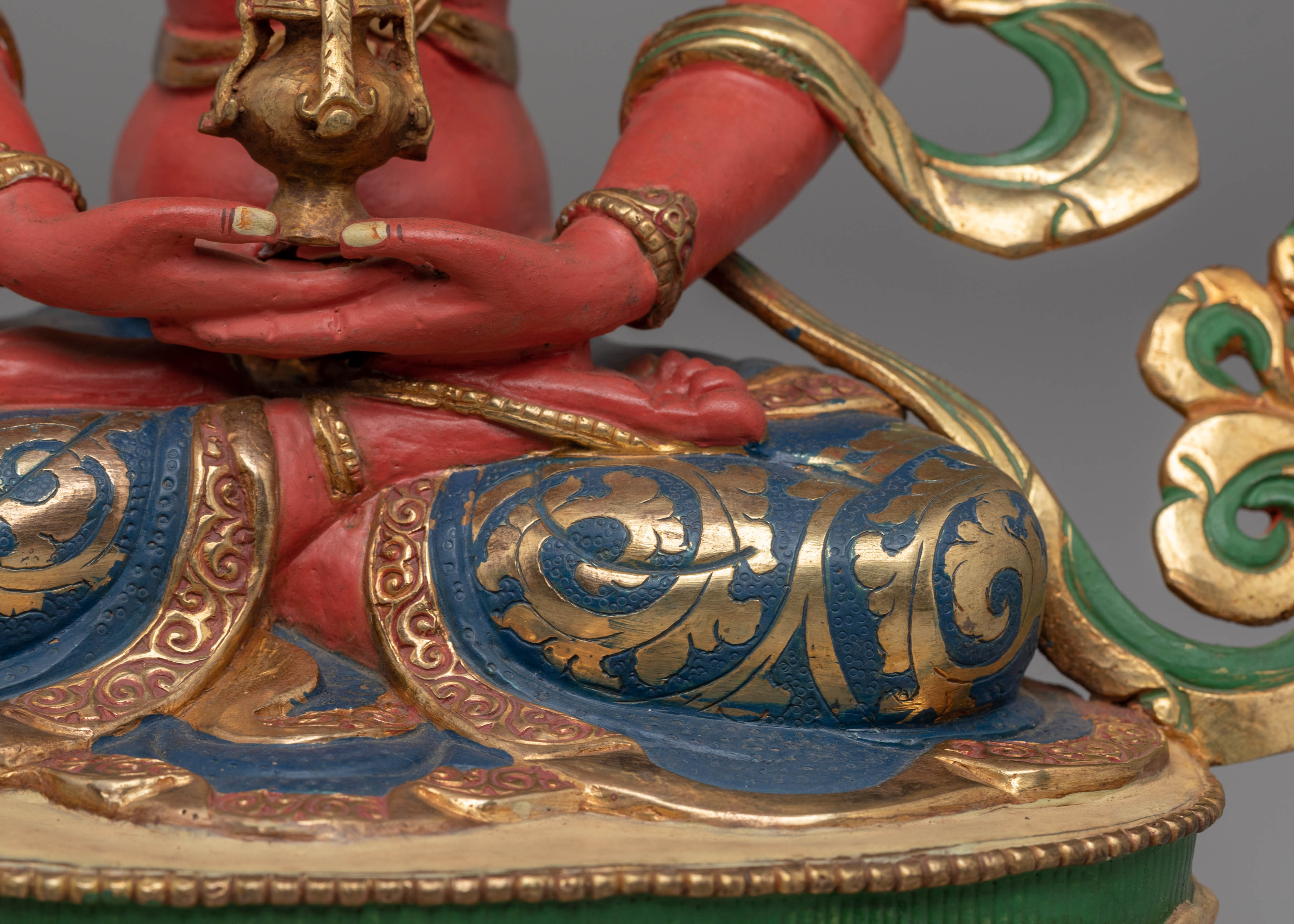 Handcrafted Amitayus Buddhist Copper Sculpture | Spiritual Artwork