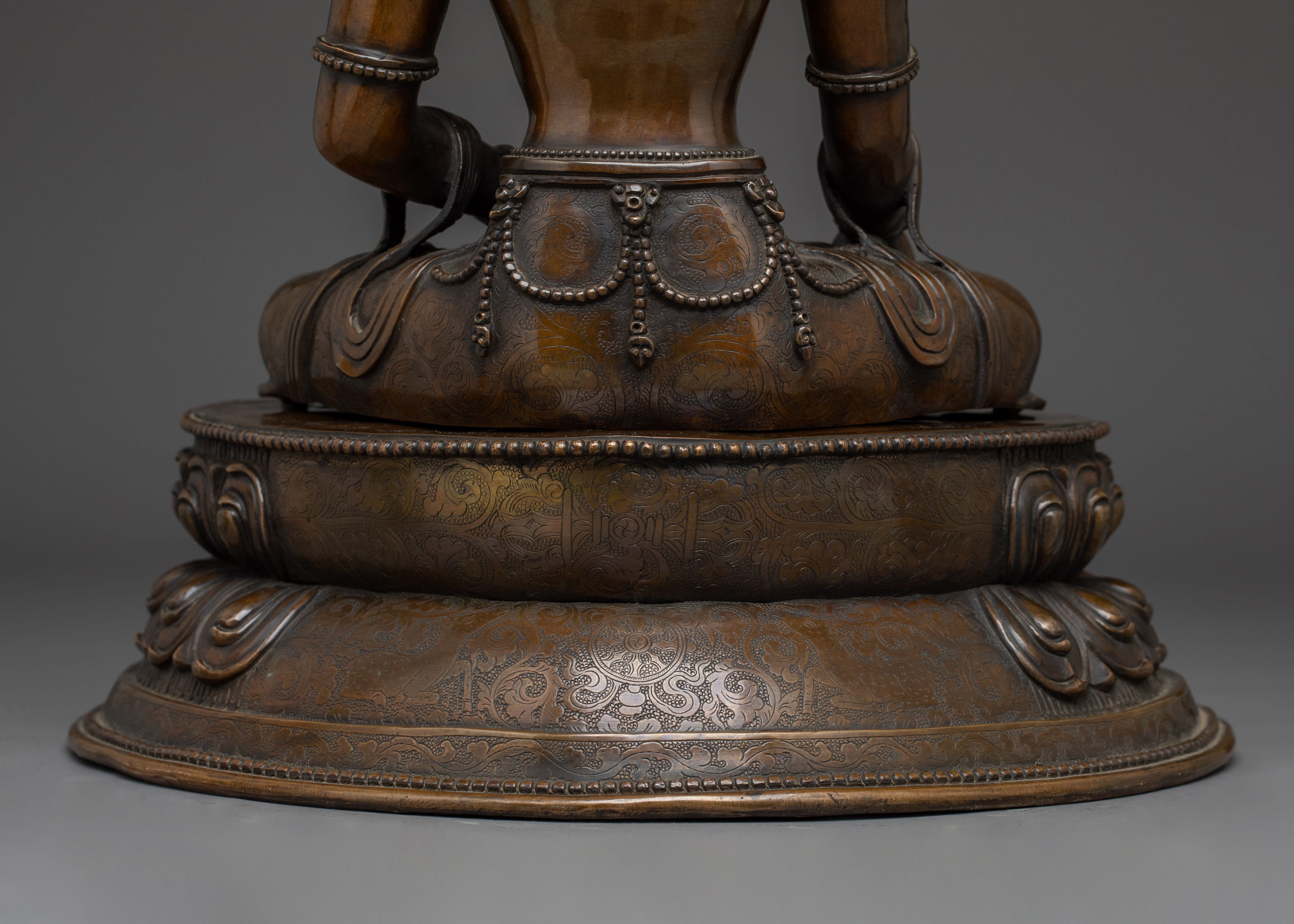 Oxidized Crown Shakyamuni Buddha Statue | Gautama Buddha Artwork