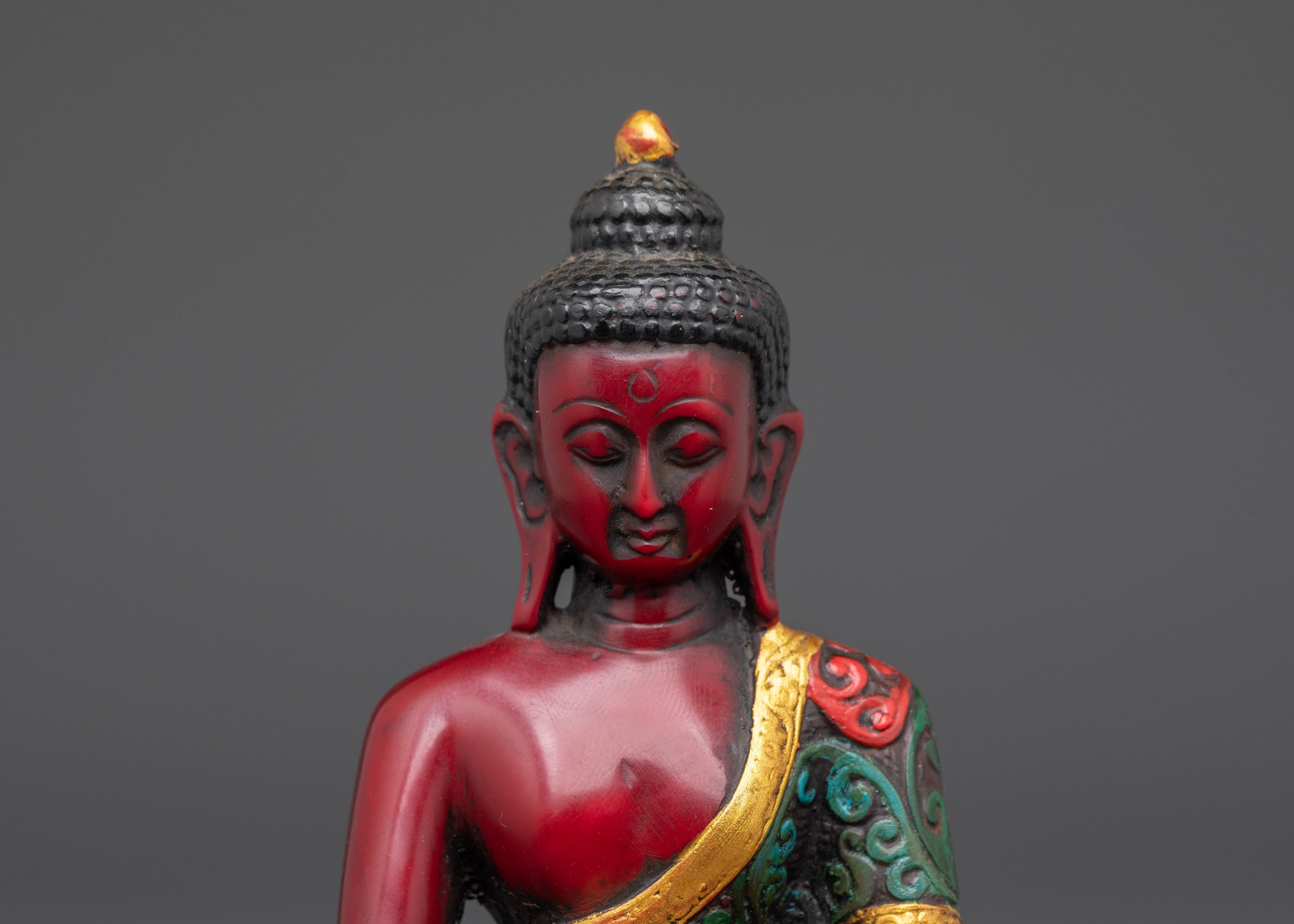 Tibetan Shakyamuni Buddha Sculpture | Handcrafted Ceramic Buddha Statue