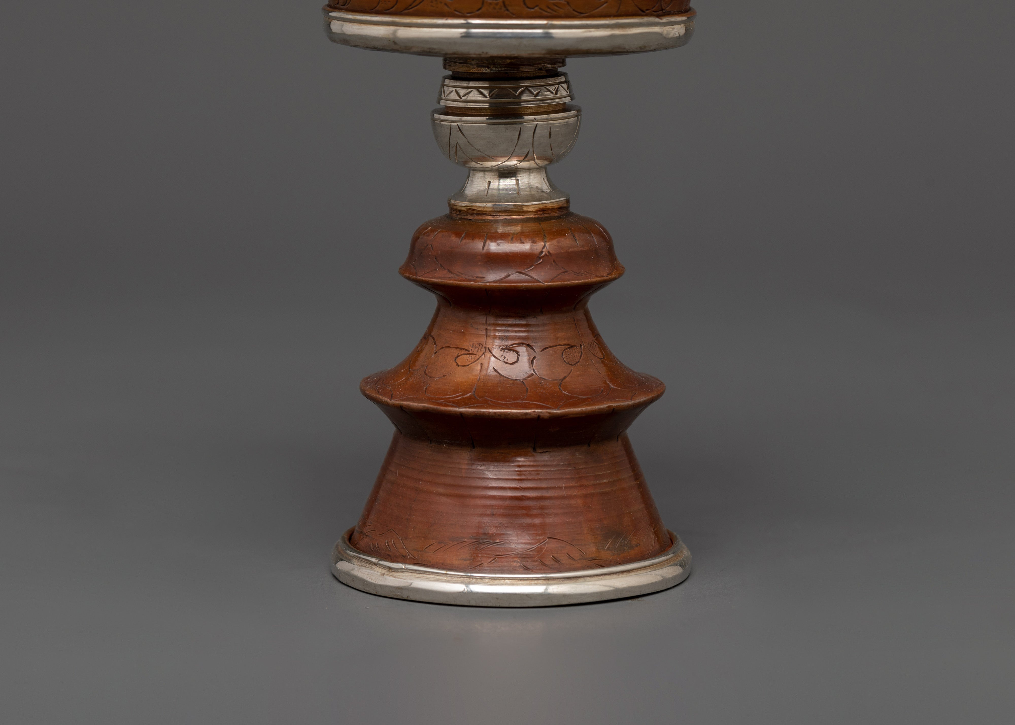 Silver-Plated Tibetan Butter Lamp - Rituals and Meditation