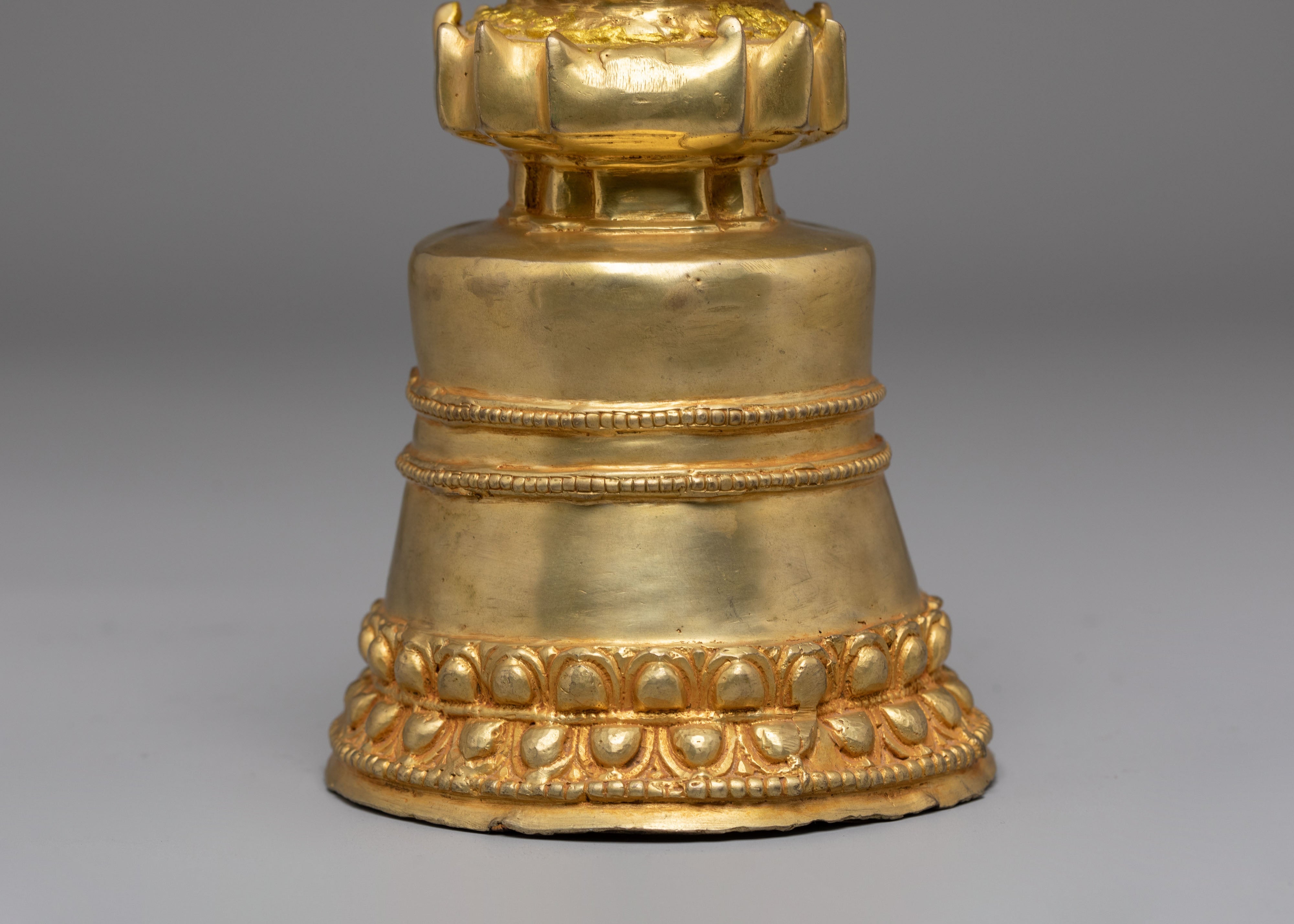 Handcrafted Gold Plated Buddhist Stupa | Spiritual Tibetan Meditation Decor