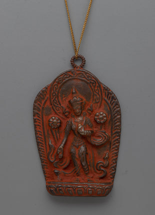 Handcrafted Buddhist Brass Locket with Deity Design