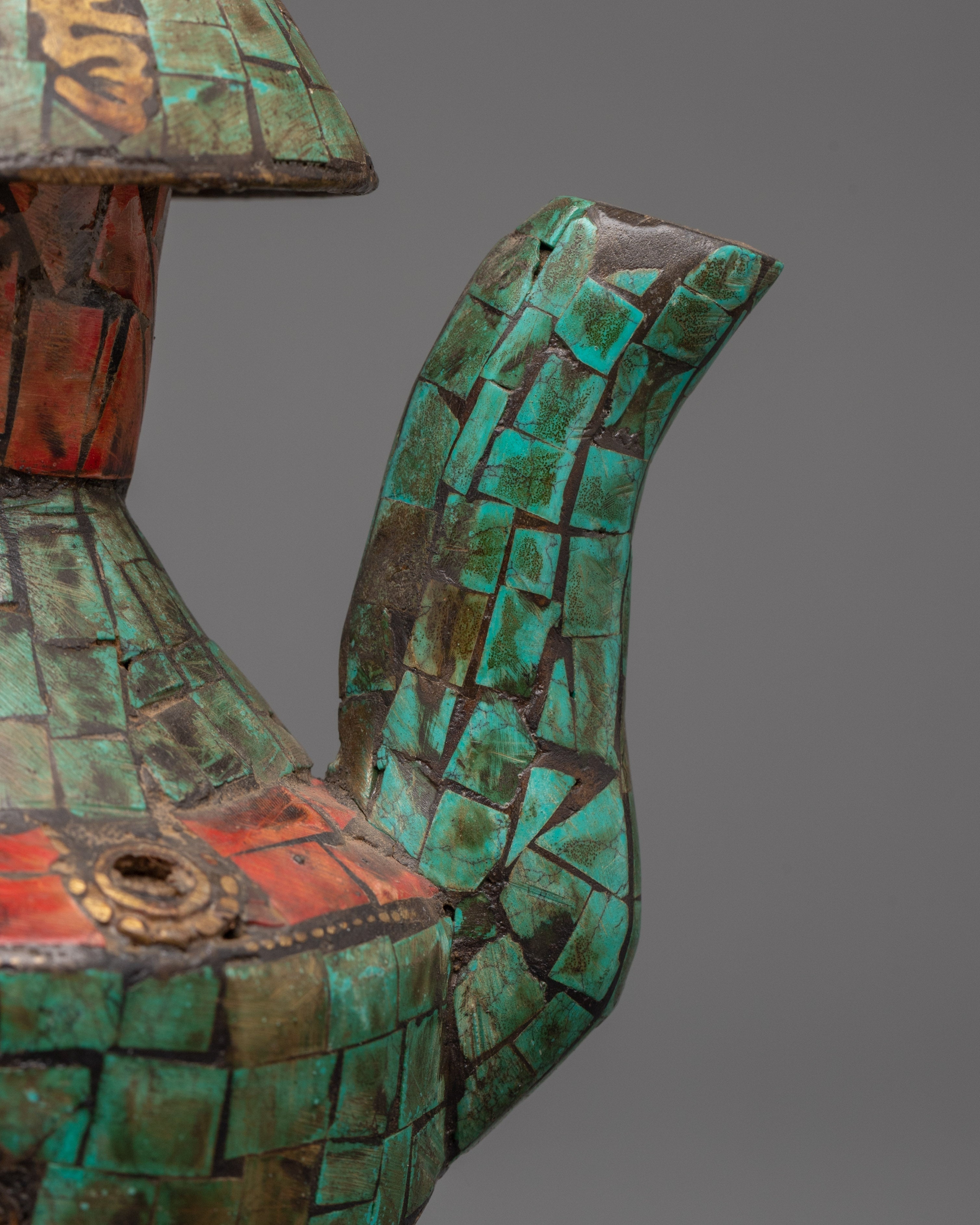 Tibetan Bhumba Ritual Vase | Copper Water Vessel with Sacred Symbols