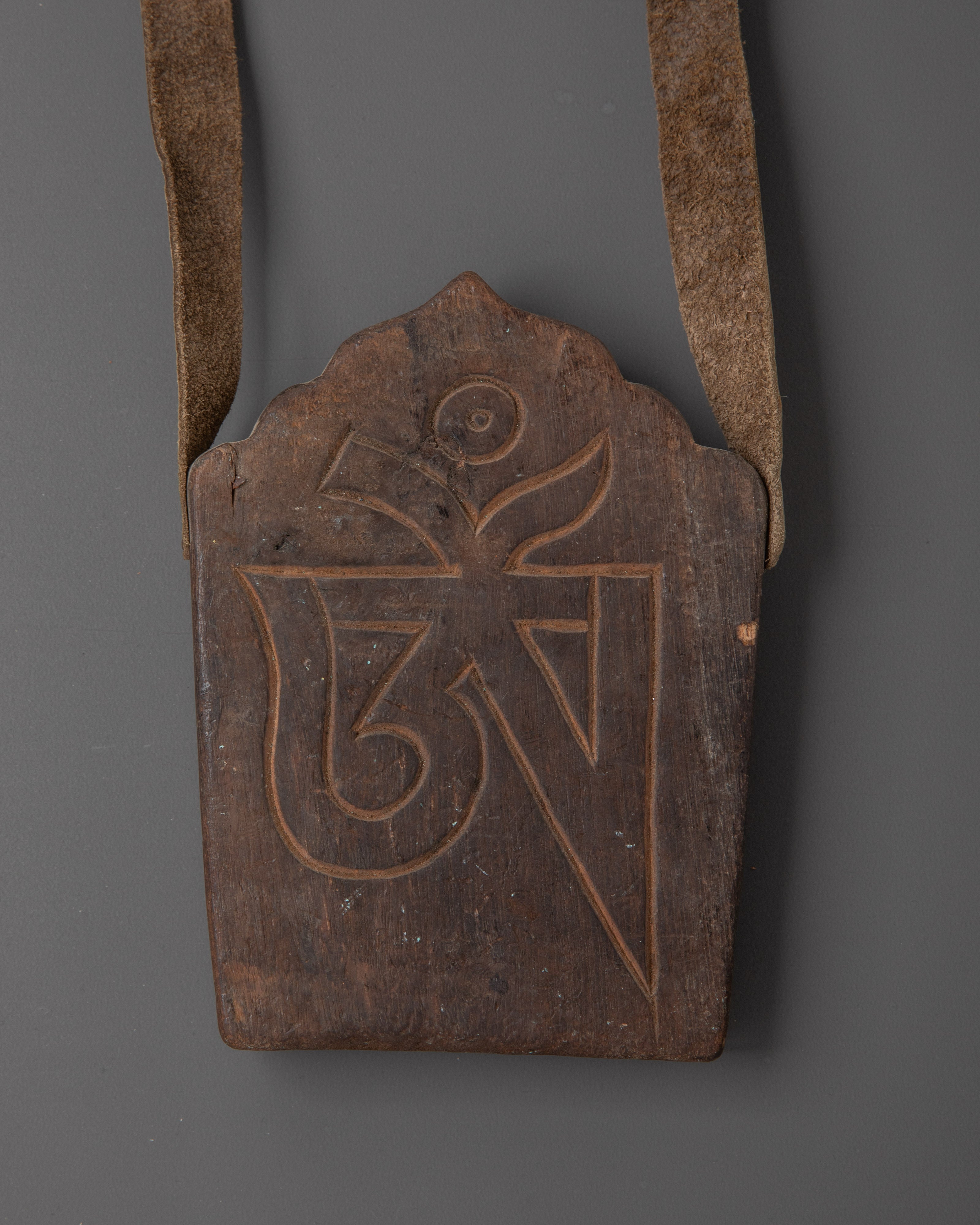 Handcrafted Tibetan Wood Ghau Box with Gold-Plated, Copper