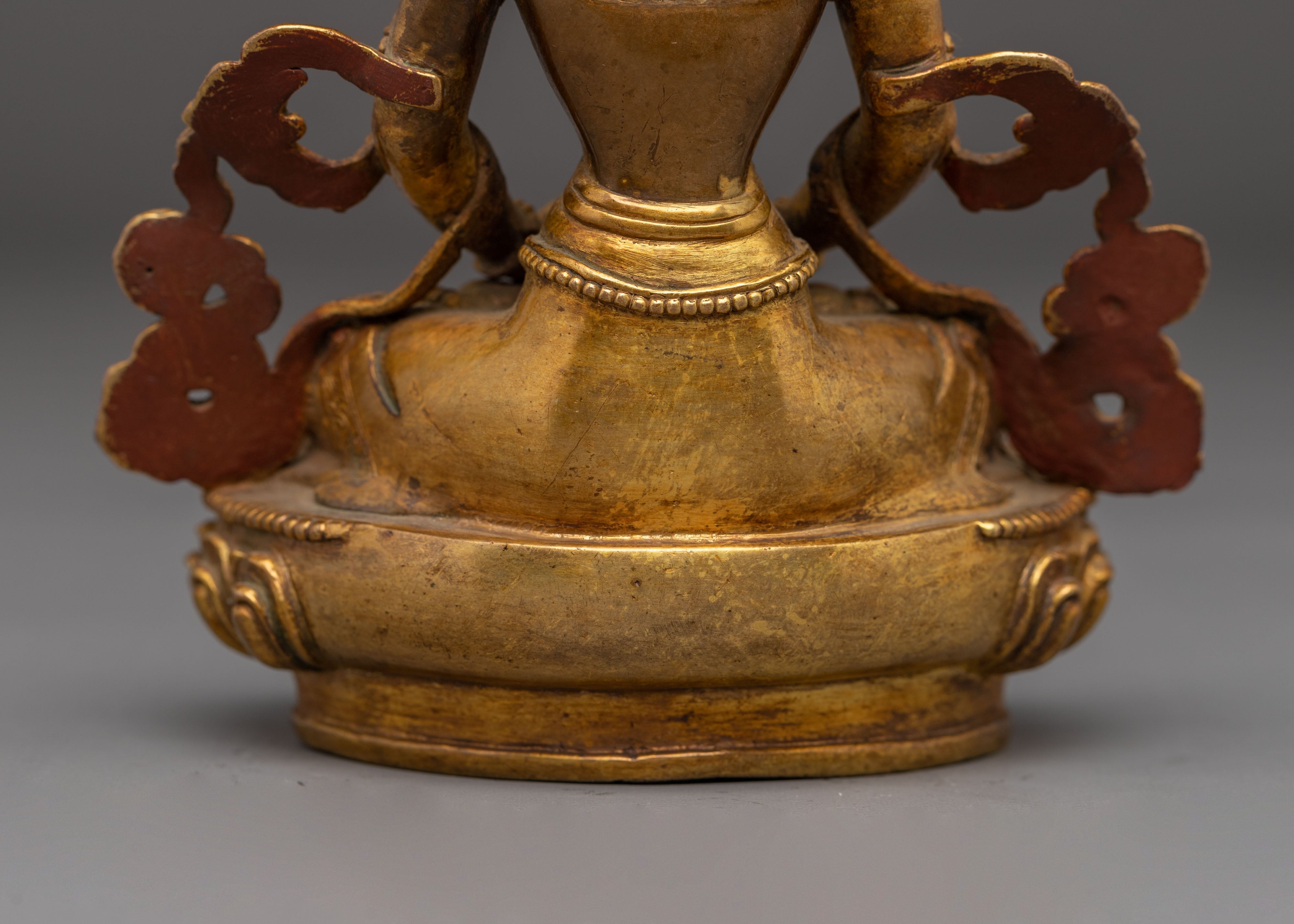 Handmade Amitayus Statue with Antique Finish | Meditation Idol