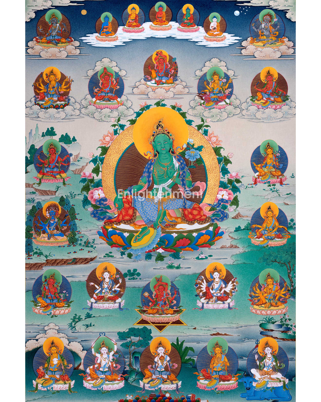 Traditional Tara 21 Thangka | Religious Wall Hanging