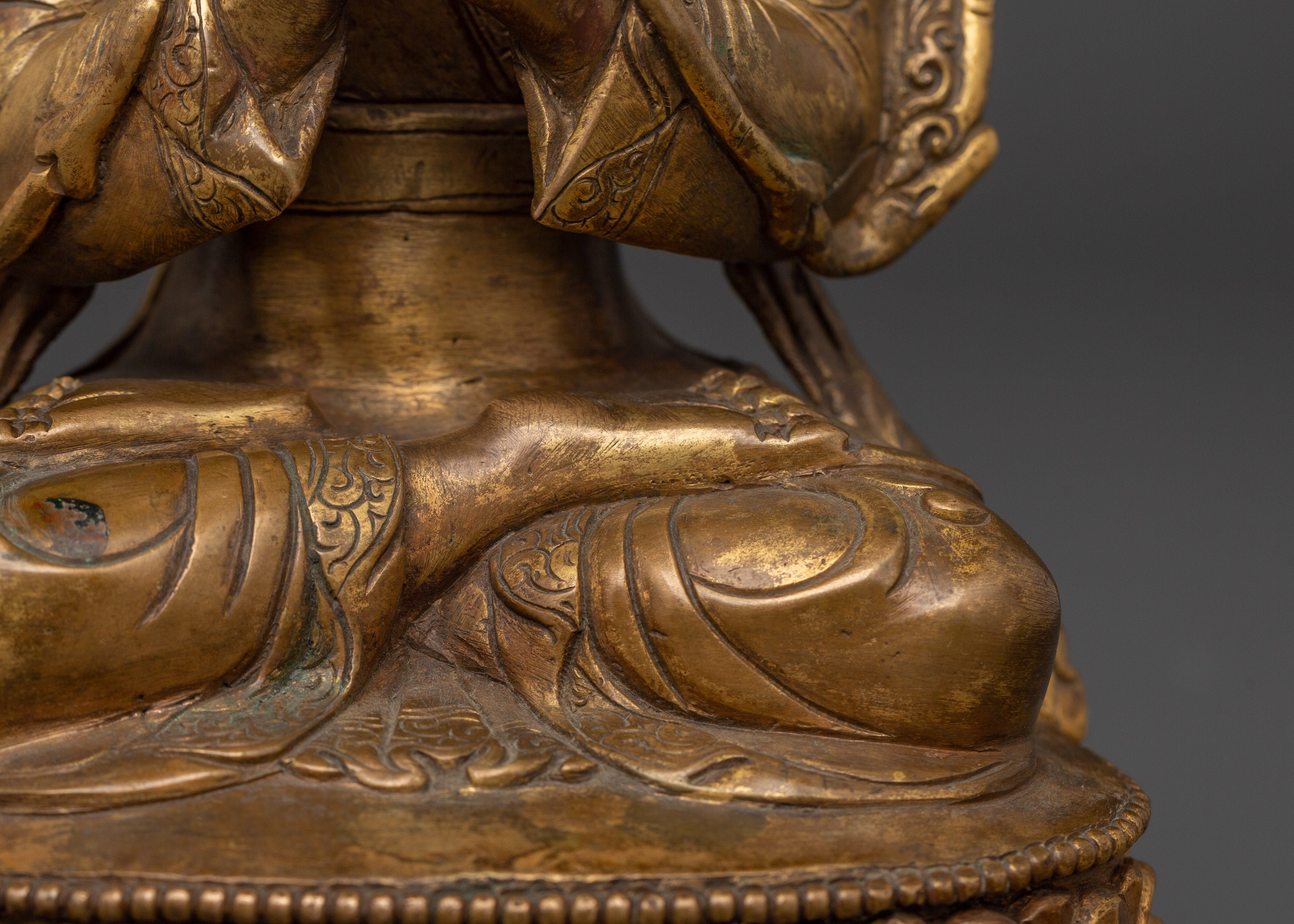Gold Plated Buddhist Master | Altar Decor