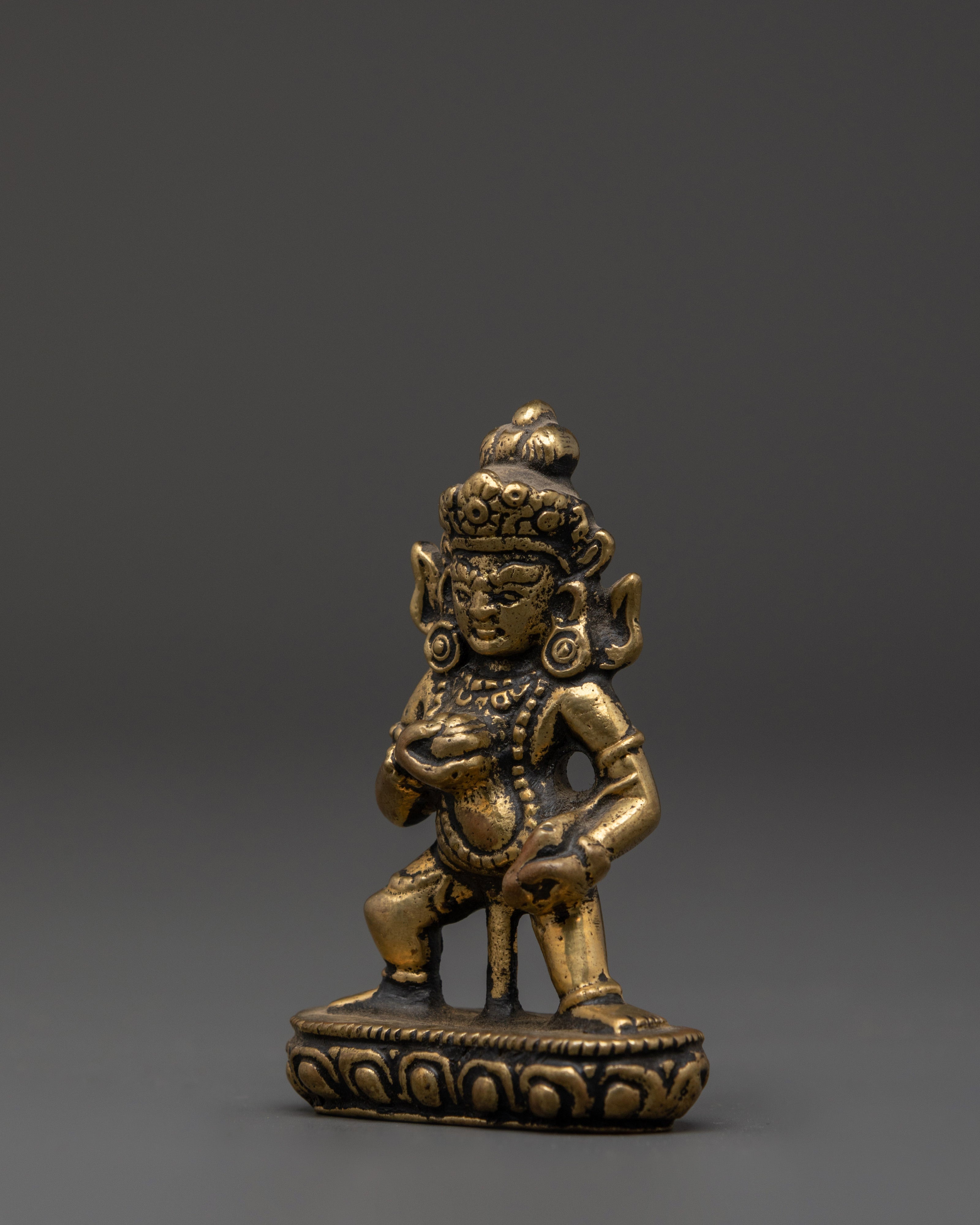 Tibetan Black Dzambhala Statue | Wealth Deity Sculpture for Prosperity & Abundance