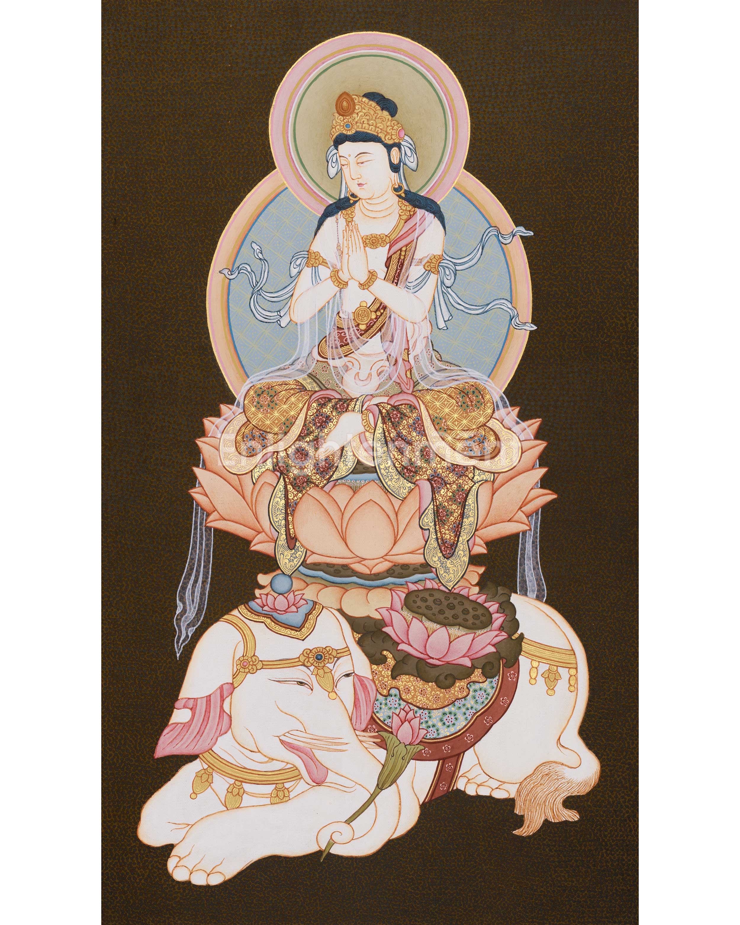 Buddha Samantabhadra | A Sacred Japanese Style Thangka of the Buddha of Universal