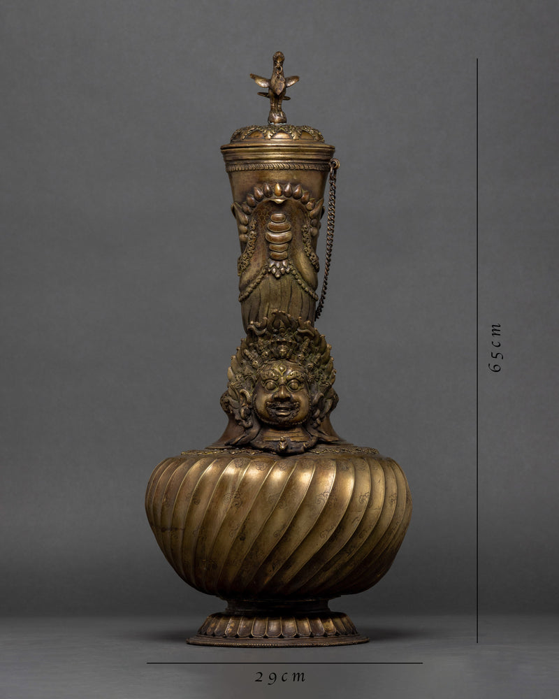 Vintage Bhairab Water Vase Set | Buddhist Home Shrine