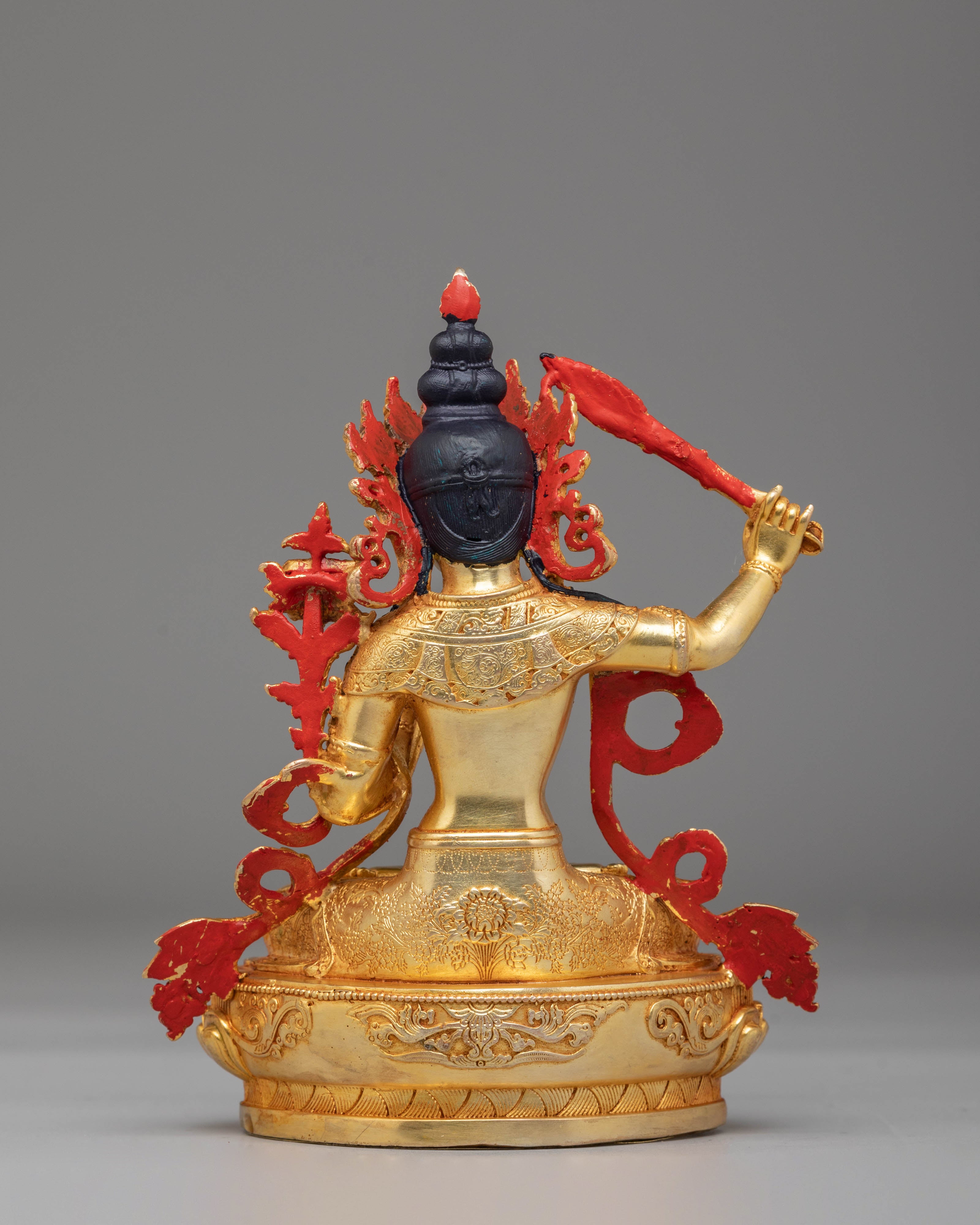 Handmade Golden Manjushri Statue | Statue of Wisdom