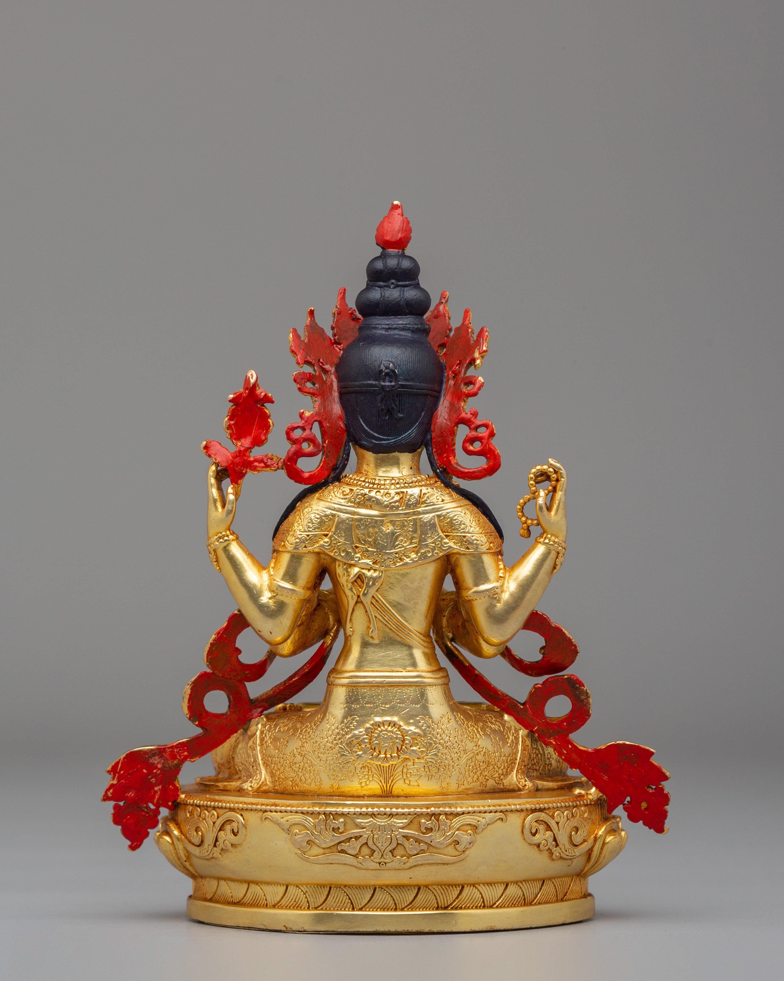 Handmade Buddha Dharma Sangha Statue Set | Tibetan Artwork