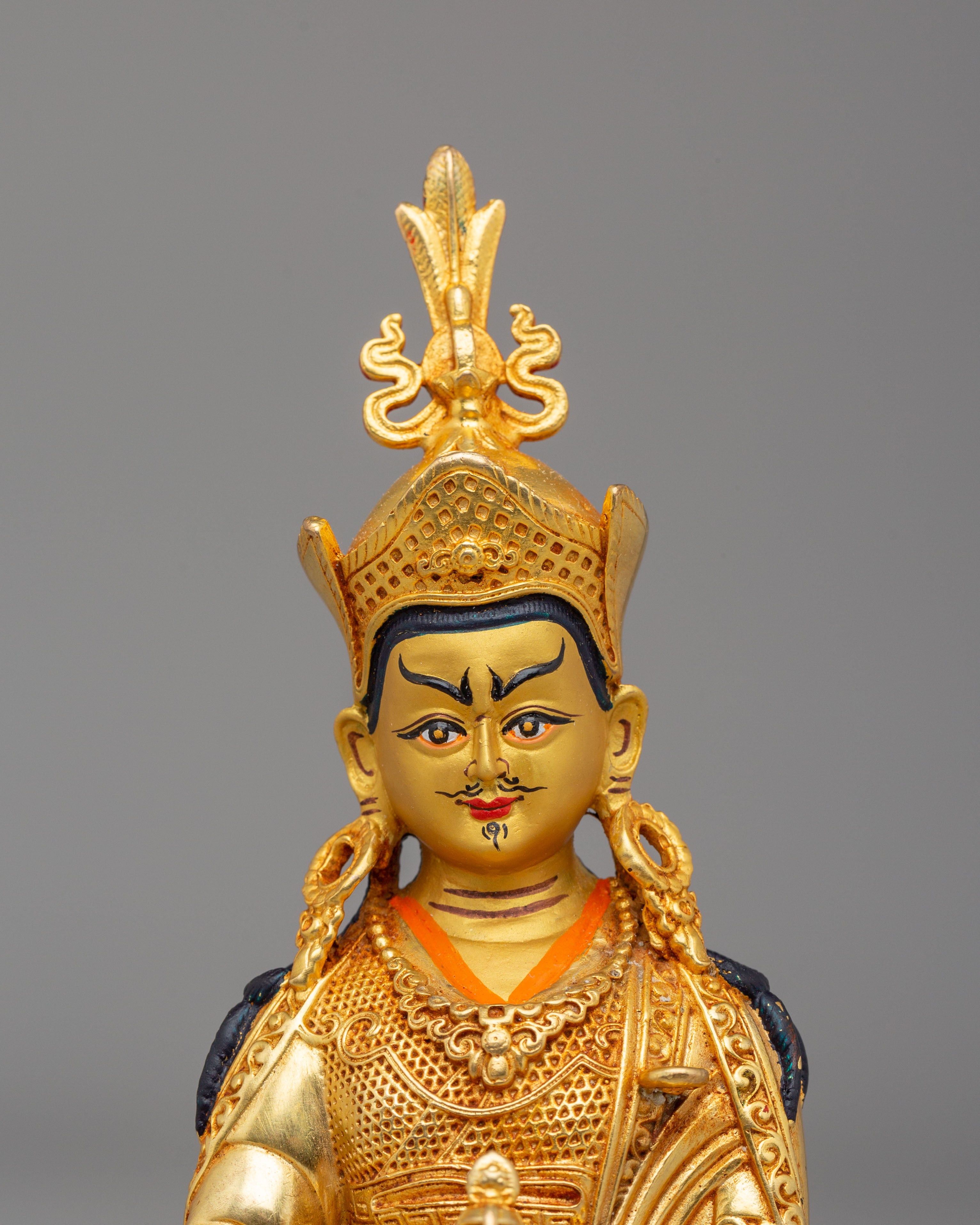 Handmade Guru Rinpoche Buddhist Statue | Tibetan Masterpiece for Spiritual Decor