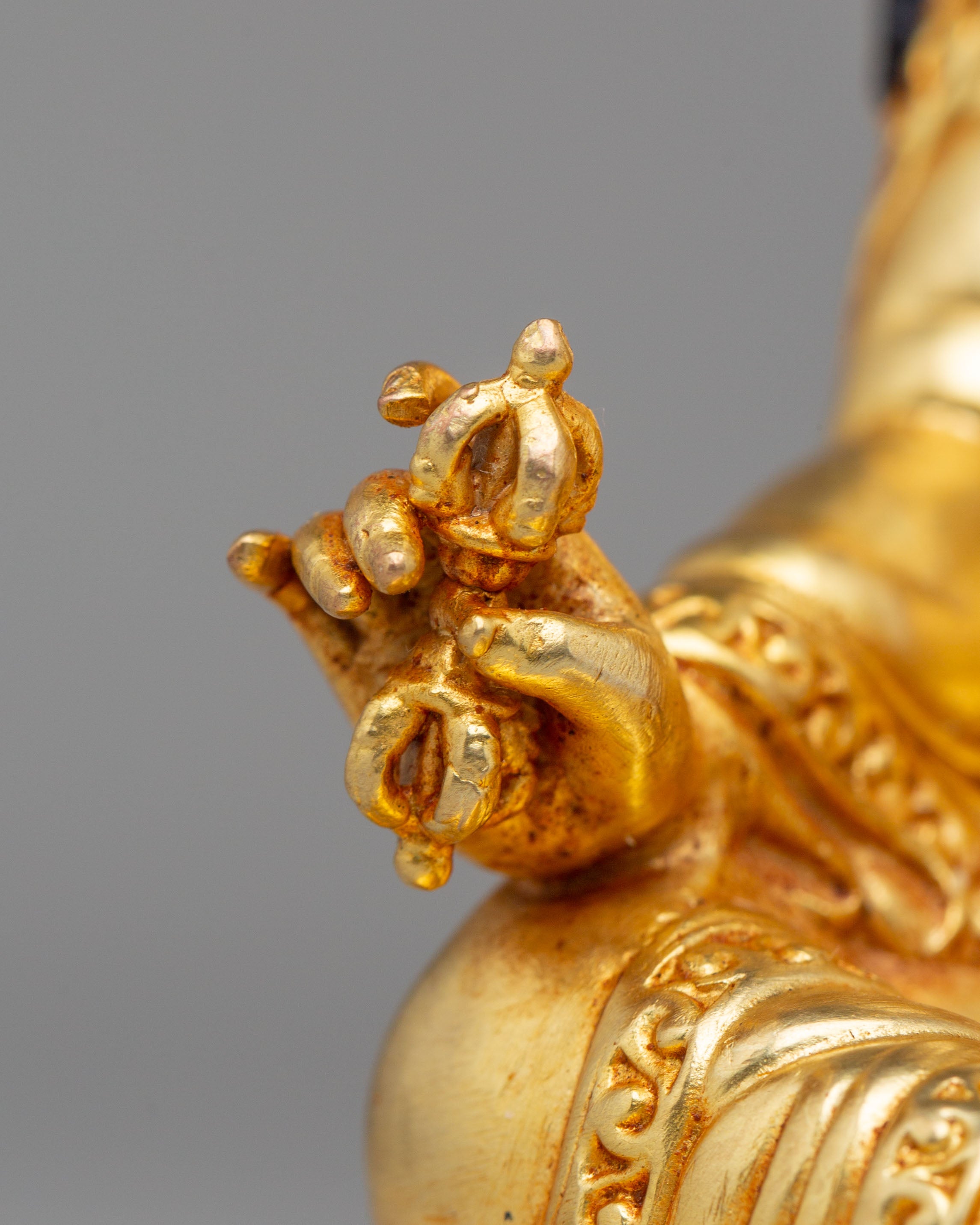 Handmade Guru Rinpoche Buddhist Statue | Tibetan Masterpiece for Spiritual Decor