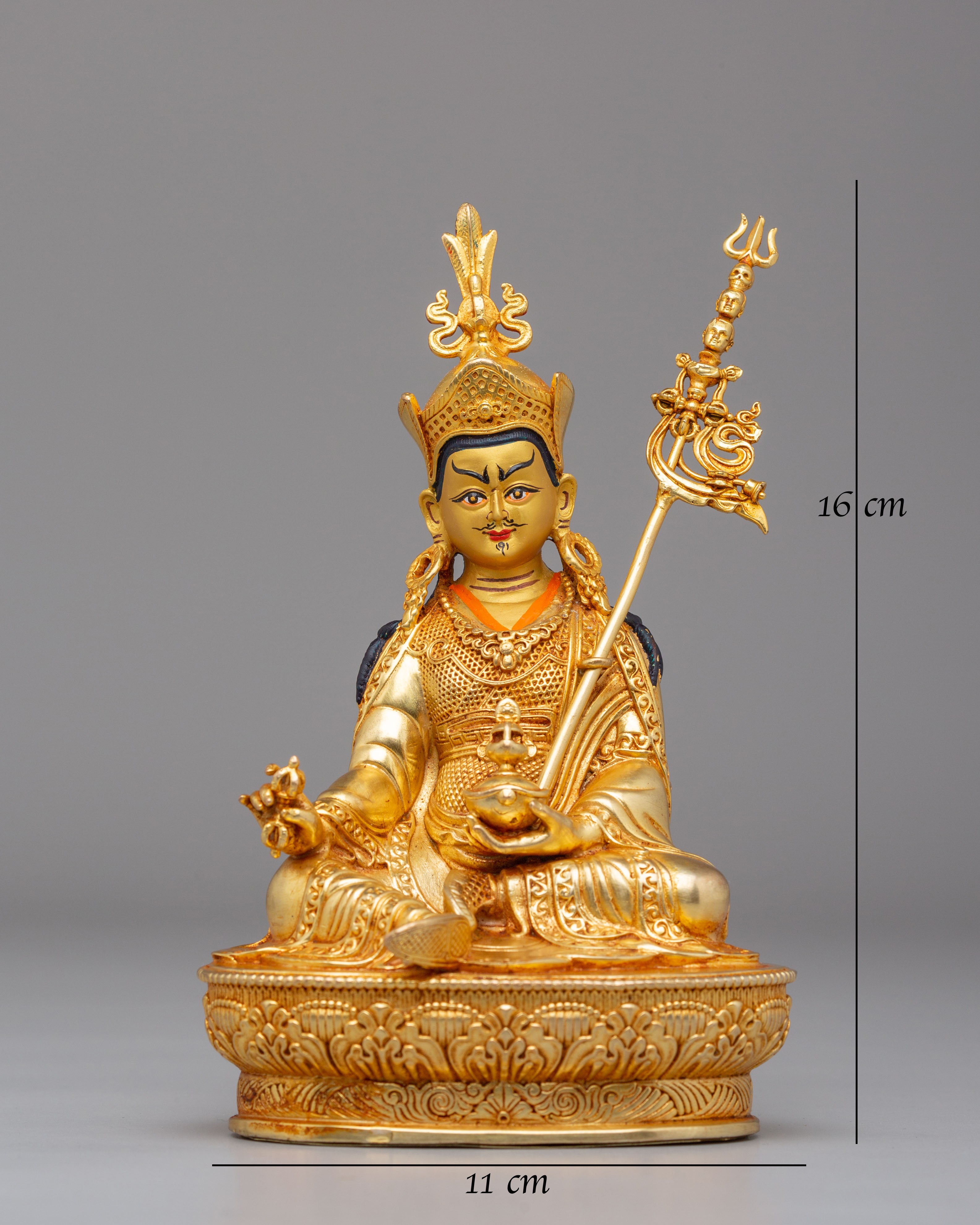Handmade Guru Rinpoche Buddhist Statue | Tibetan Masterpiece for Spiritual Decor