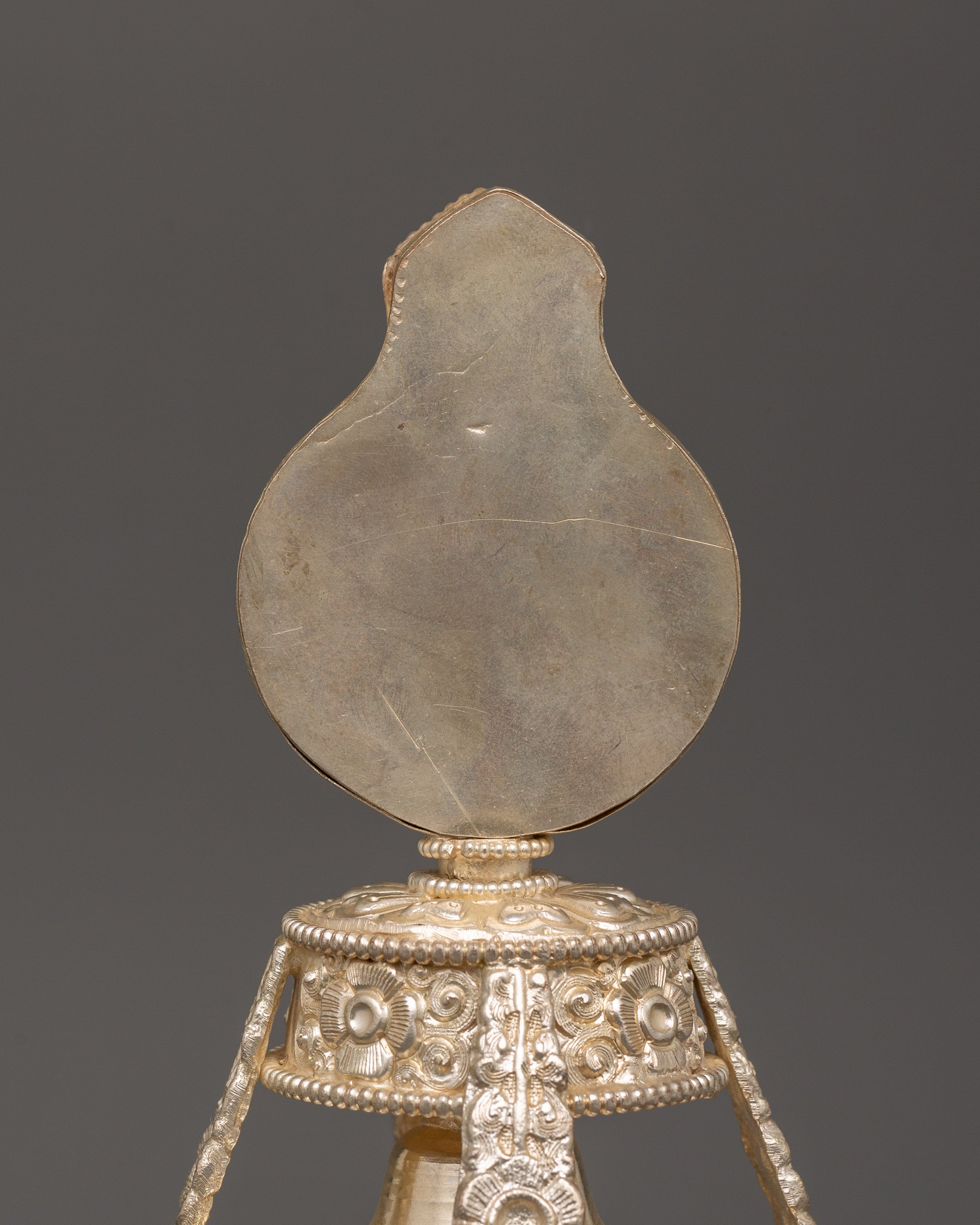 Handmade Copper Life Vase | Tibetan Ritual Vase with Silver Plated Finish