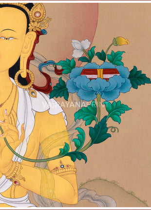 Manjushri and The Prajnaparamita Sutra | Spiritual Giclee Canvas Print