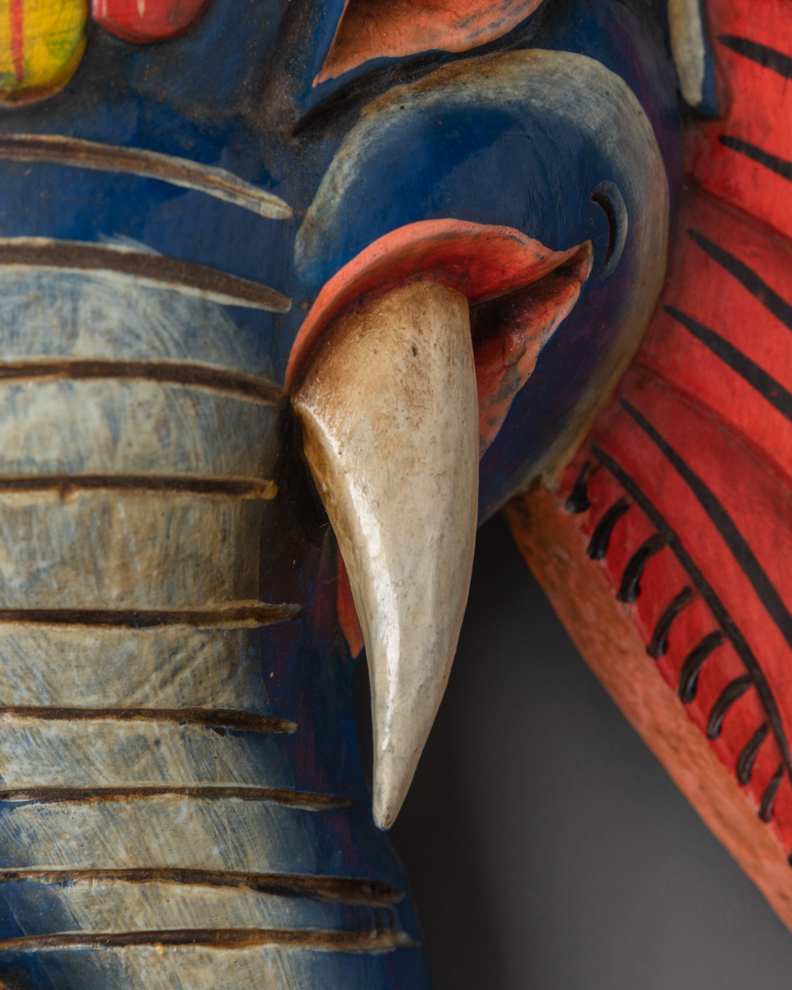 Lord Ganesha Wooden Mask Wall Hanging | Symbol of  Blessings and Protection