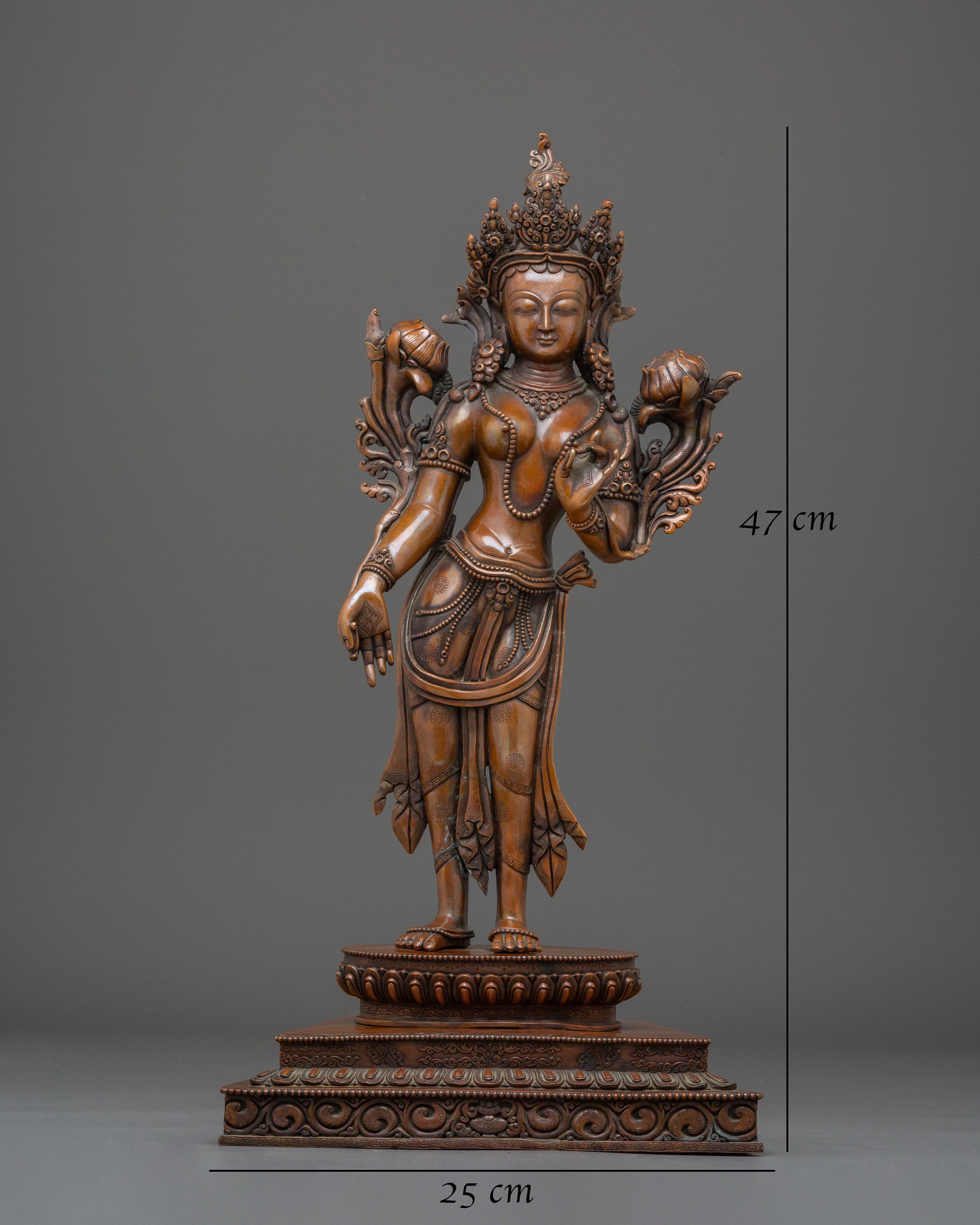 Sacred Mother of Liberation Standing Green Tara Statue | Mother of All Buddhas