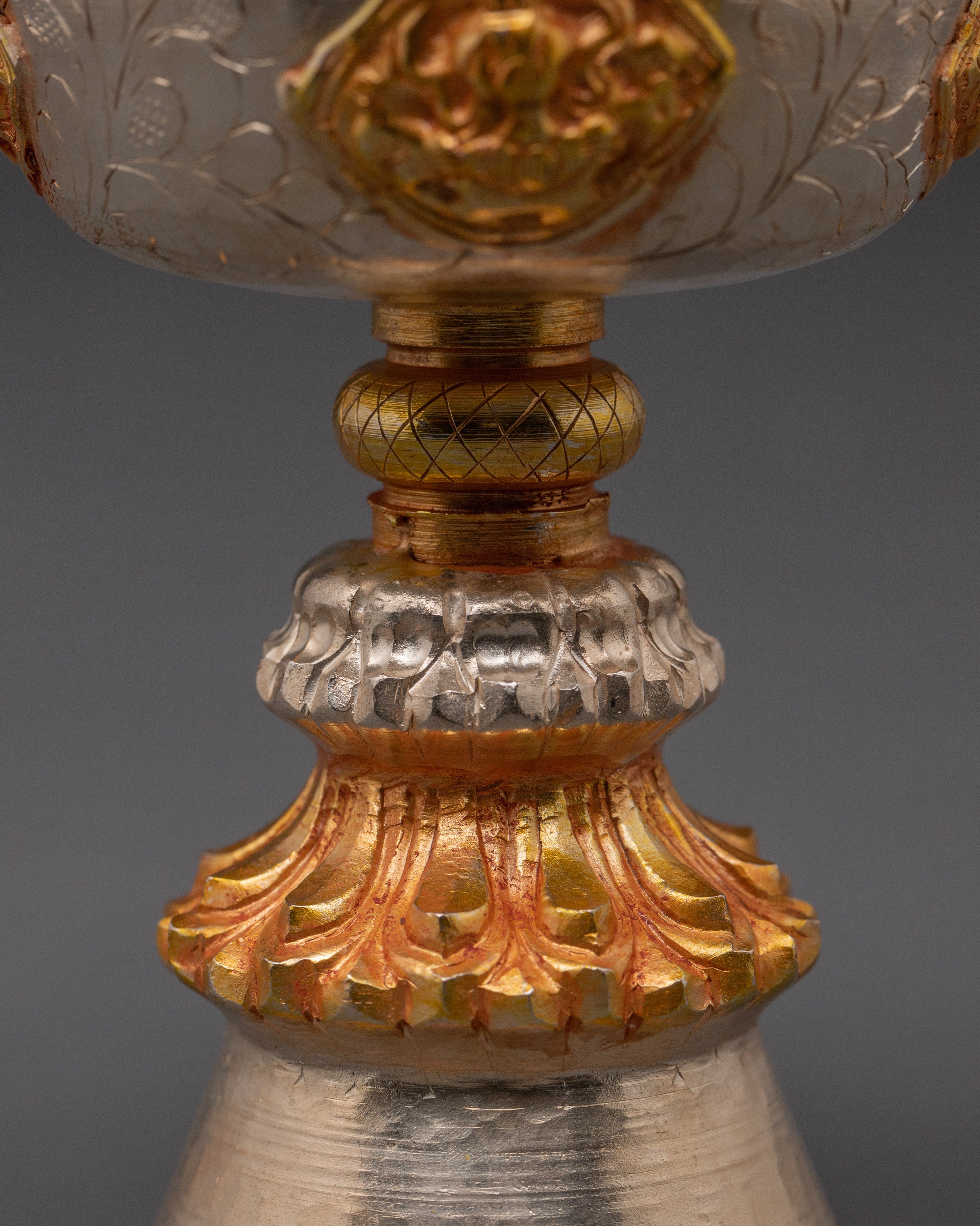 Worship Butter Lamp Set | Gold & Silver Plated Ritual Lamps