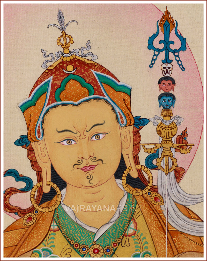 Sacred Glimpse of Lotus-Born Guru Padmasambhava | Guru Rinpoche Portrait Canvas Print