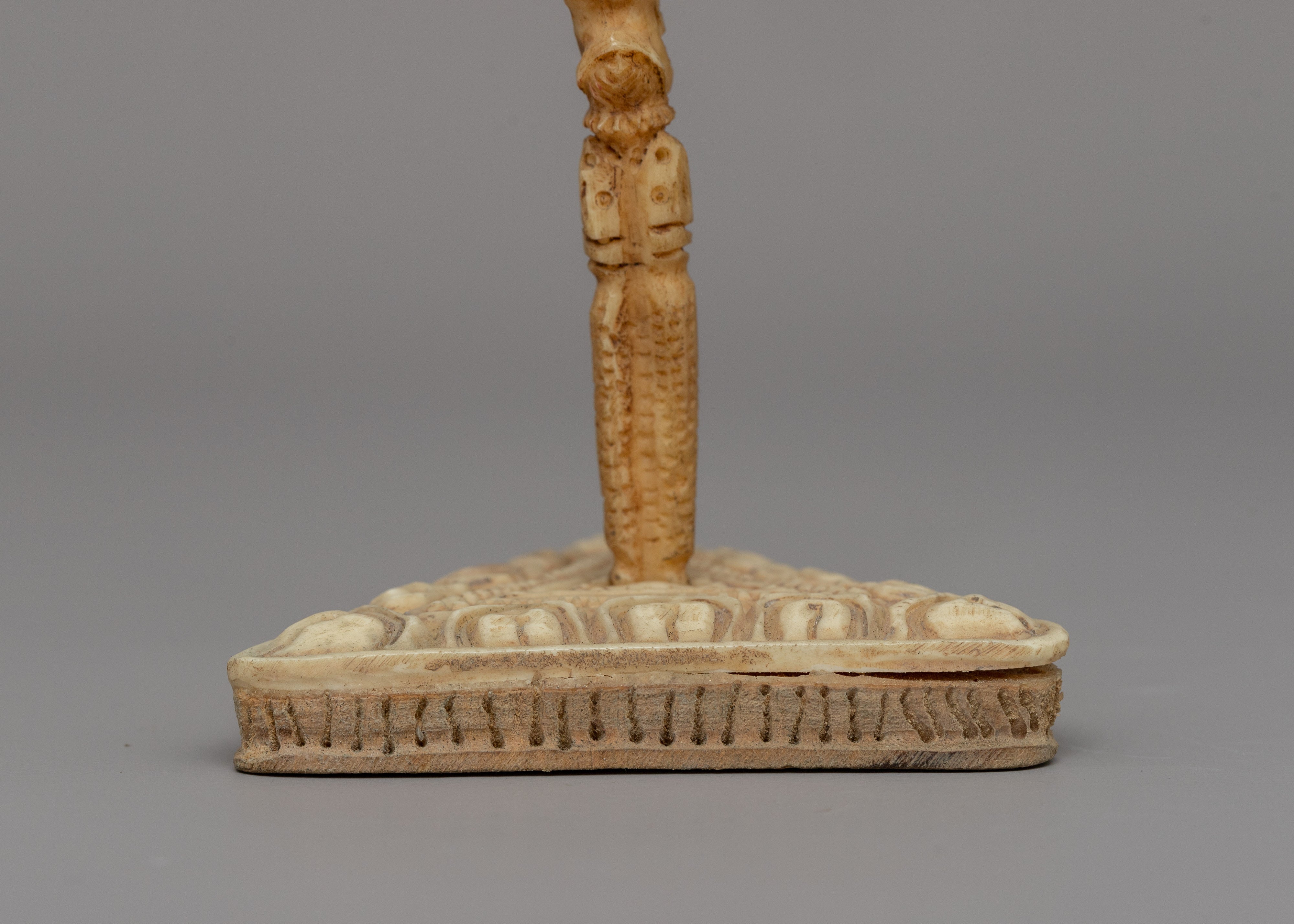 Handcrafted Phurba with Stand | A Buffalo Bone Tibetan Ritual Dagger