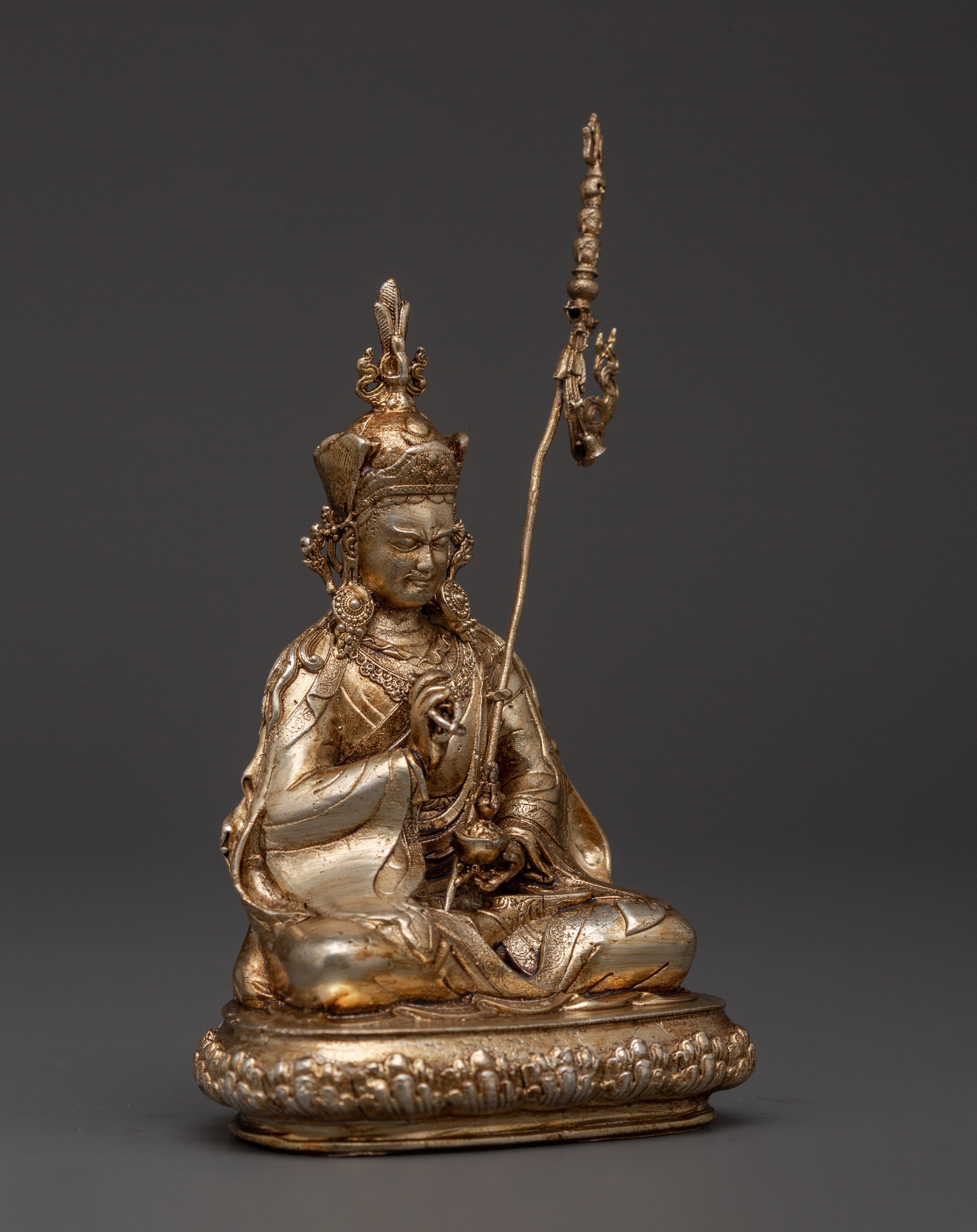 Silver Plated Guru Tsokye Dorje Statue | Spiritual Practice