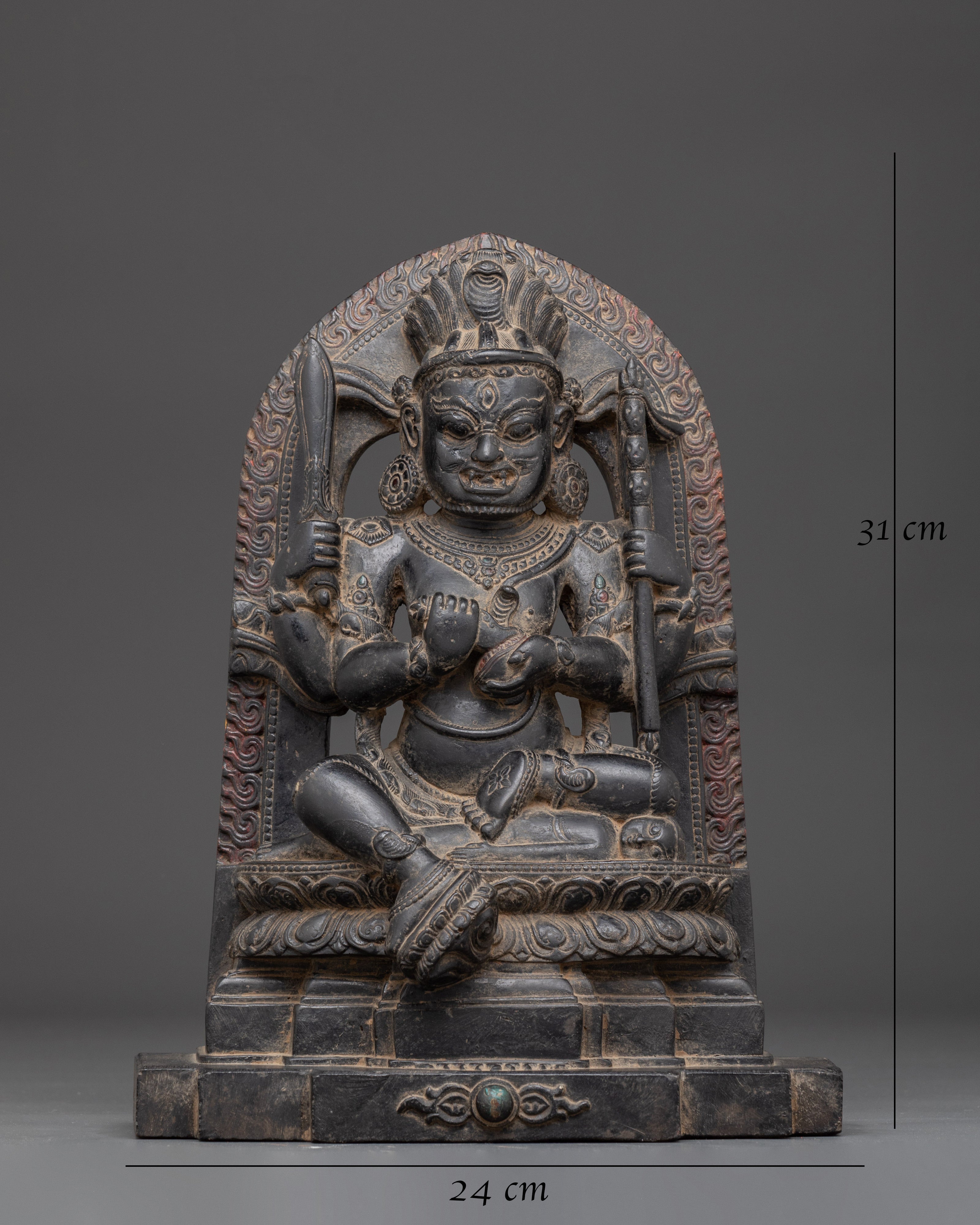 Sacred Four-Armed Mahakala Statue | Protector Deity of Dharma