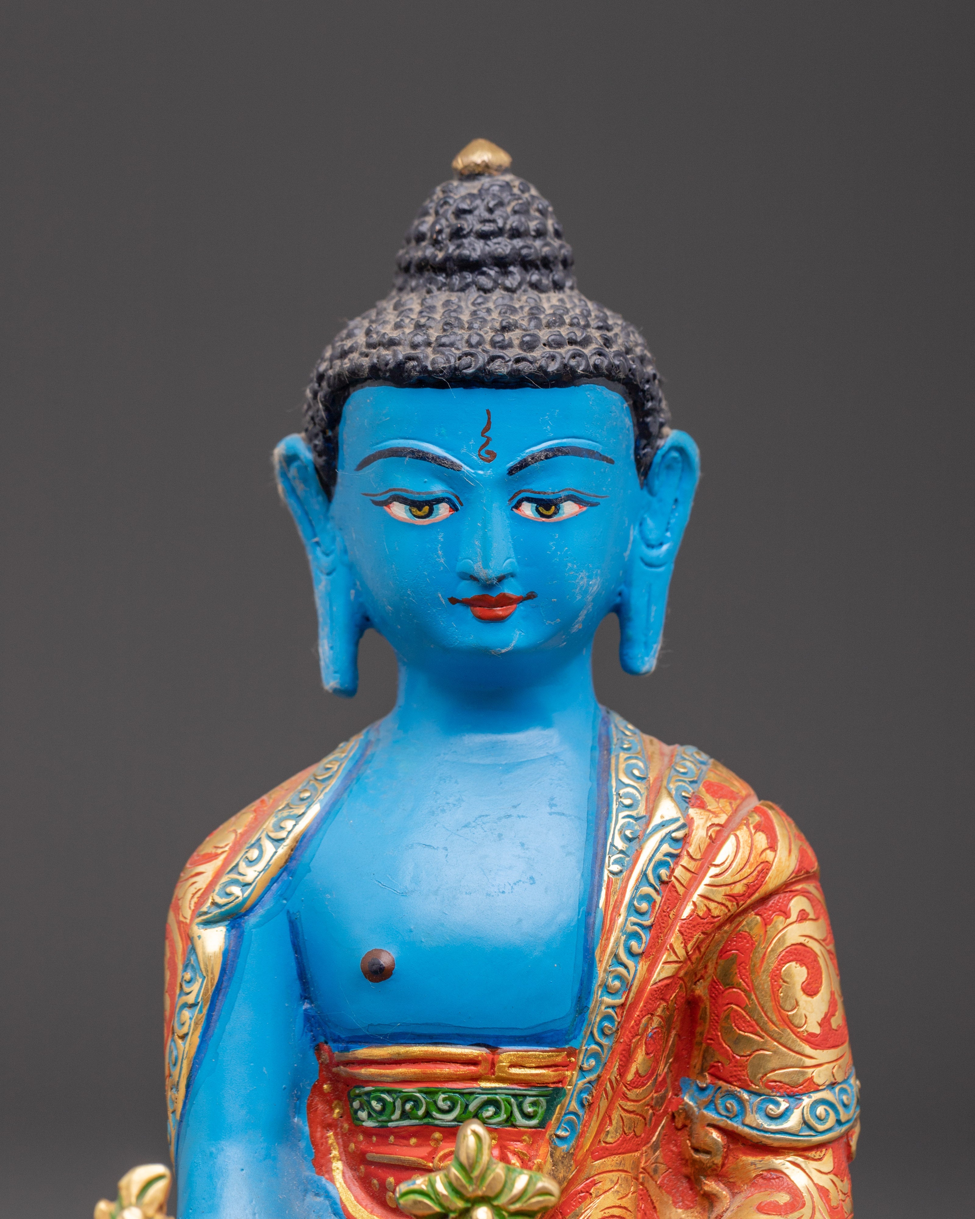Handcrafted Medicine Buddha Sculpture | Tibetan Healing Statue