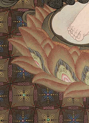 Ksitigarbha Mantra Thangka Print | Buddhist Art | Himalayan Wall Decor