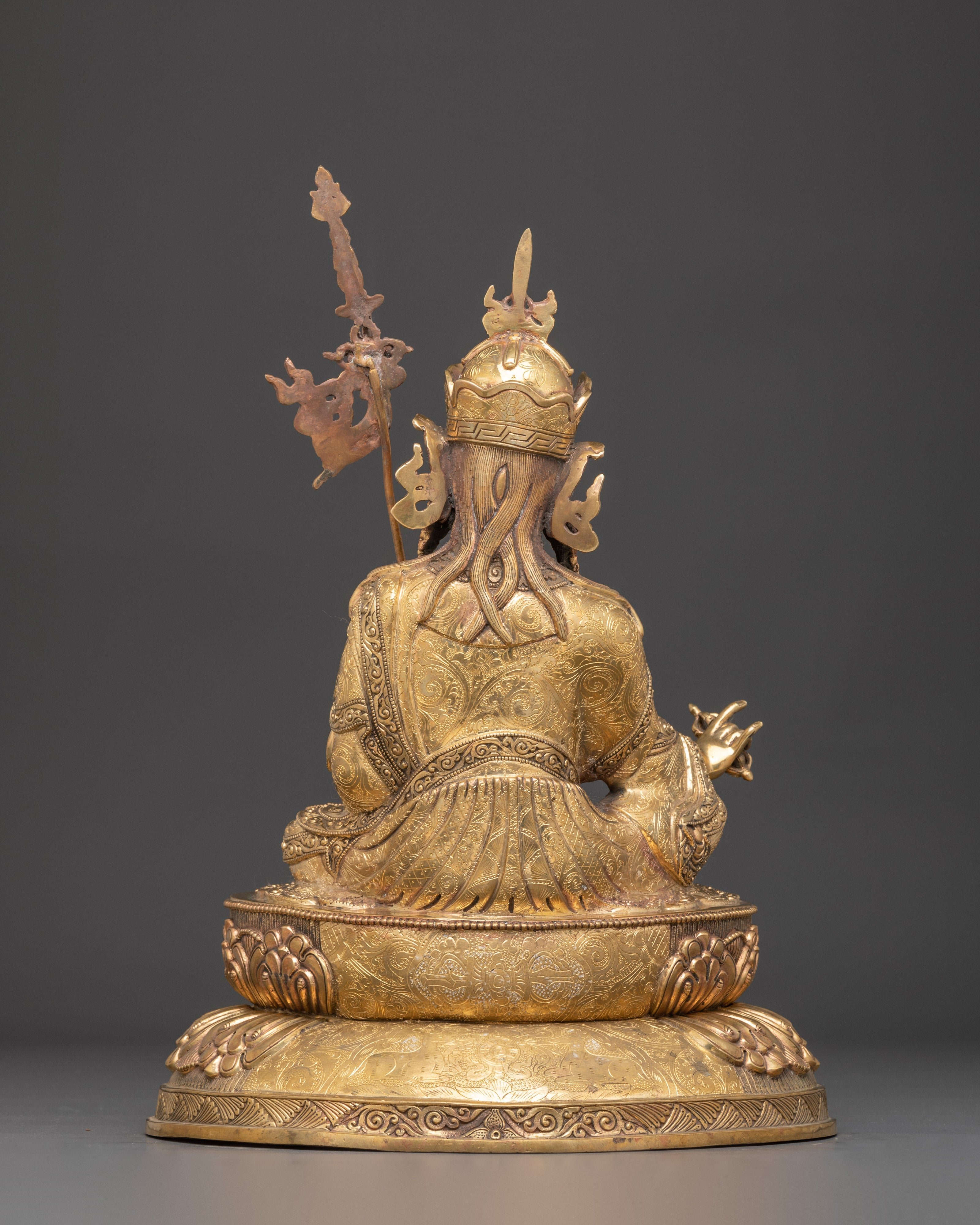 Tibetan Guru Rinpoche Sculpture | Enlightened Master Art