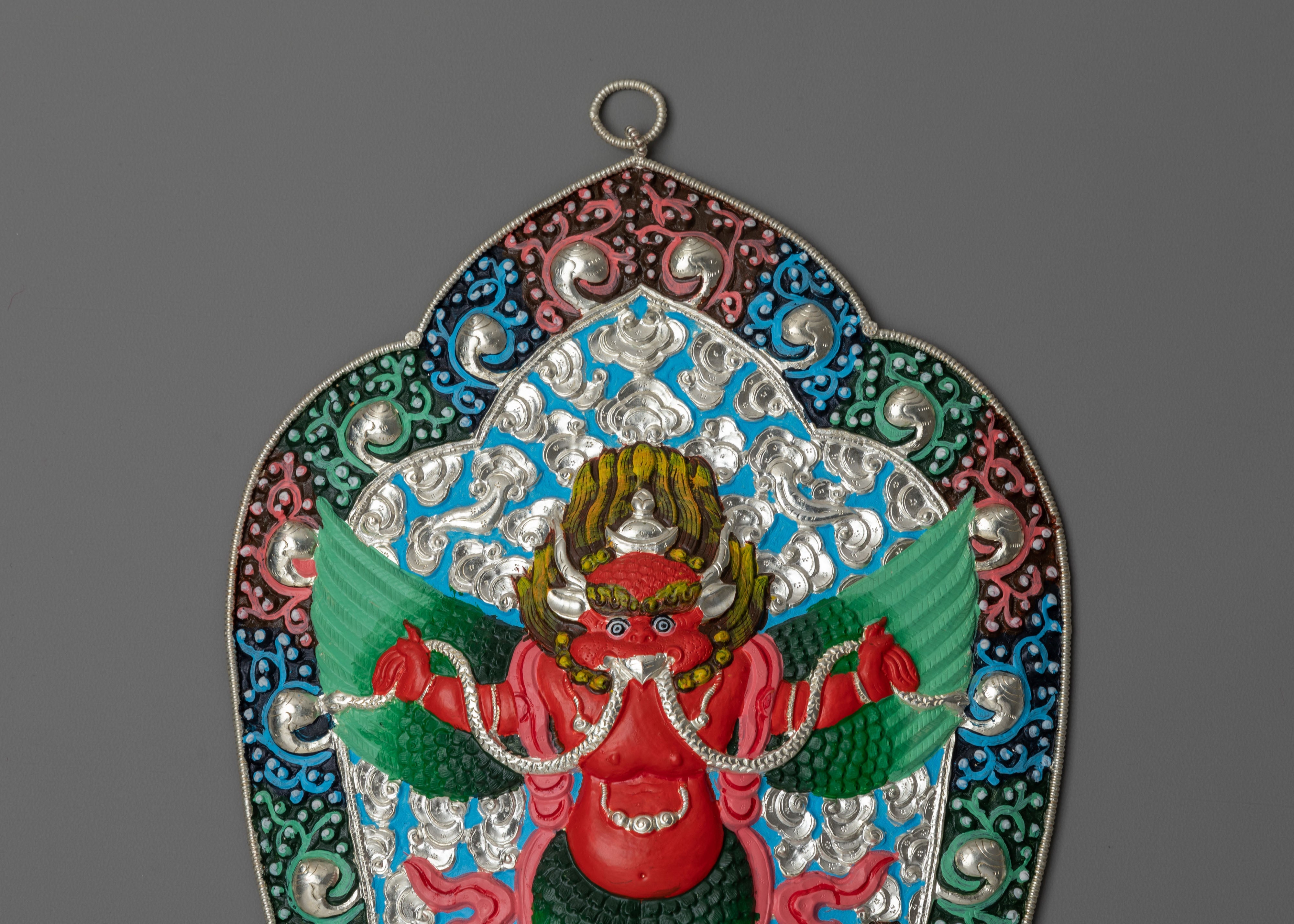 Handcrafted Buddhist Deity Garuda Wall Hanging | Mythical Bird Wall Hanging