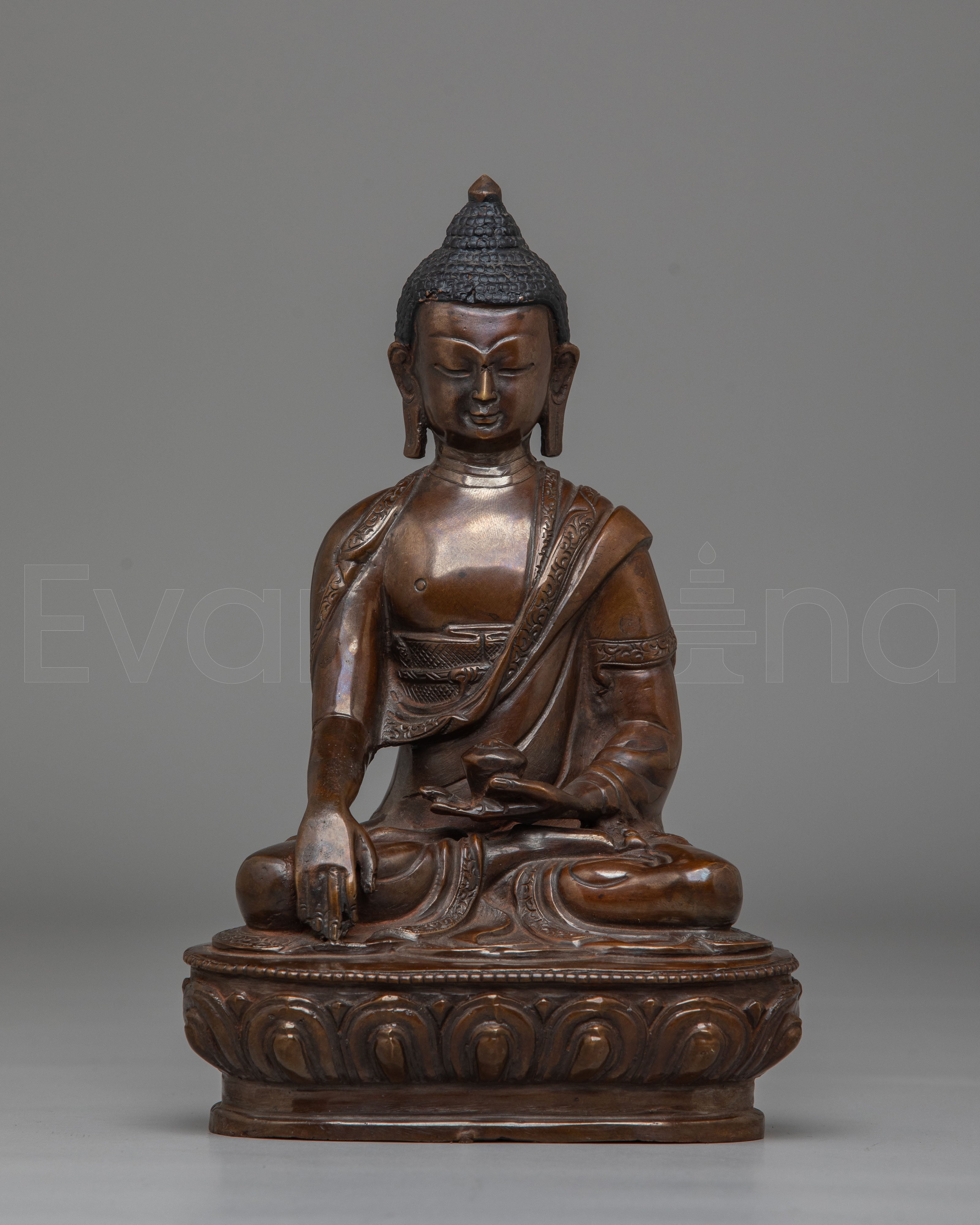 Handcrafted Oxidized Statue of Shakyamuni Buddha | Peaceful Buddha Figurine