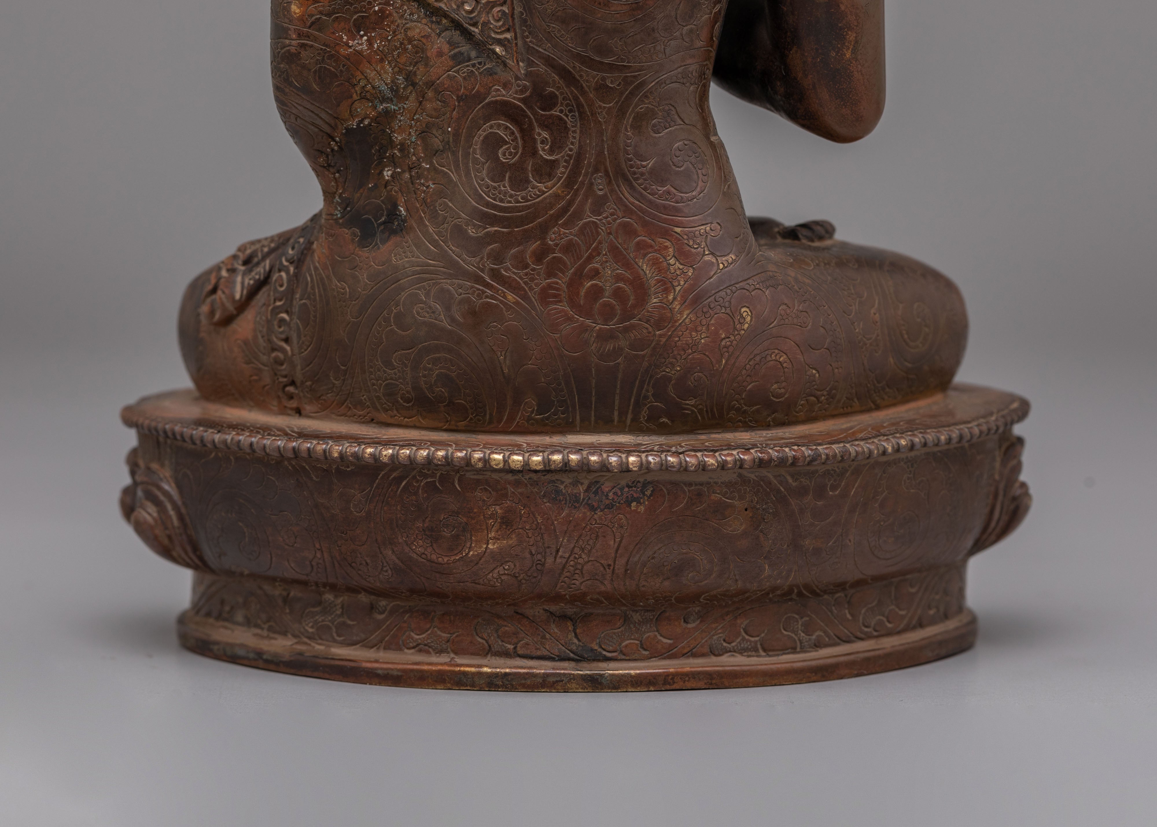 Amogasiddhi Buddha Deity Statue | Oxidized Copper Body