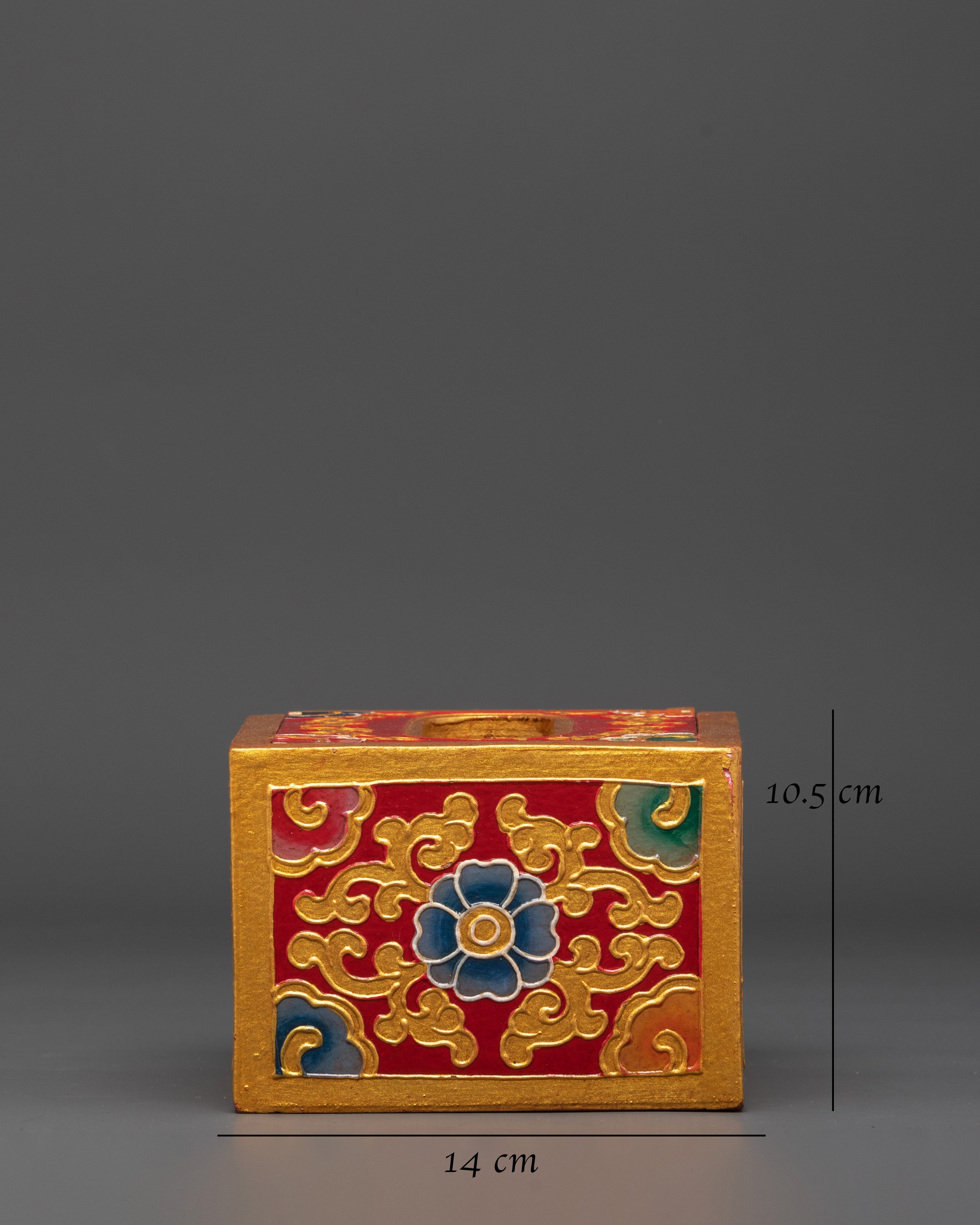 Hand Painted Tibetan Tissue Holder | Wooden Box Home Décor